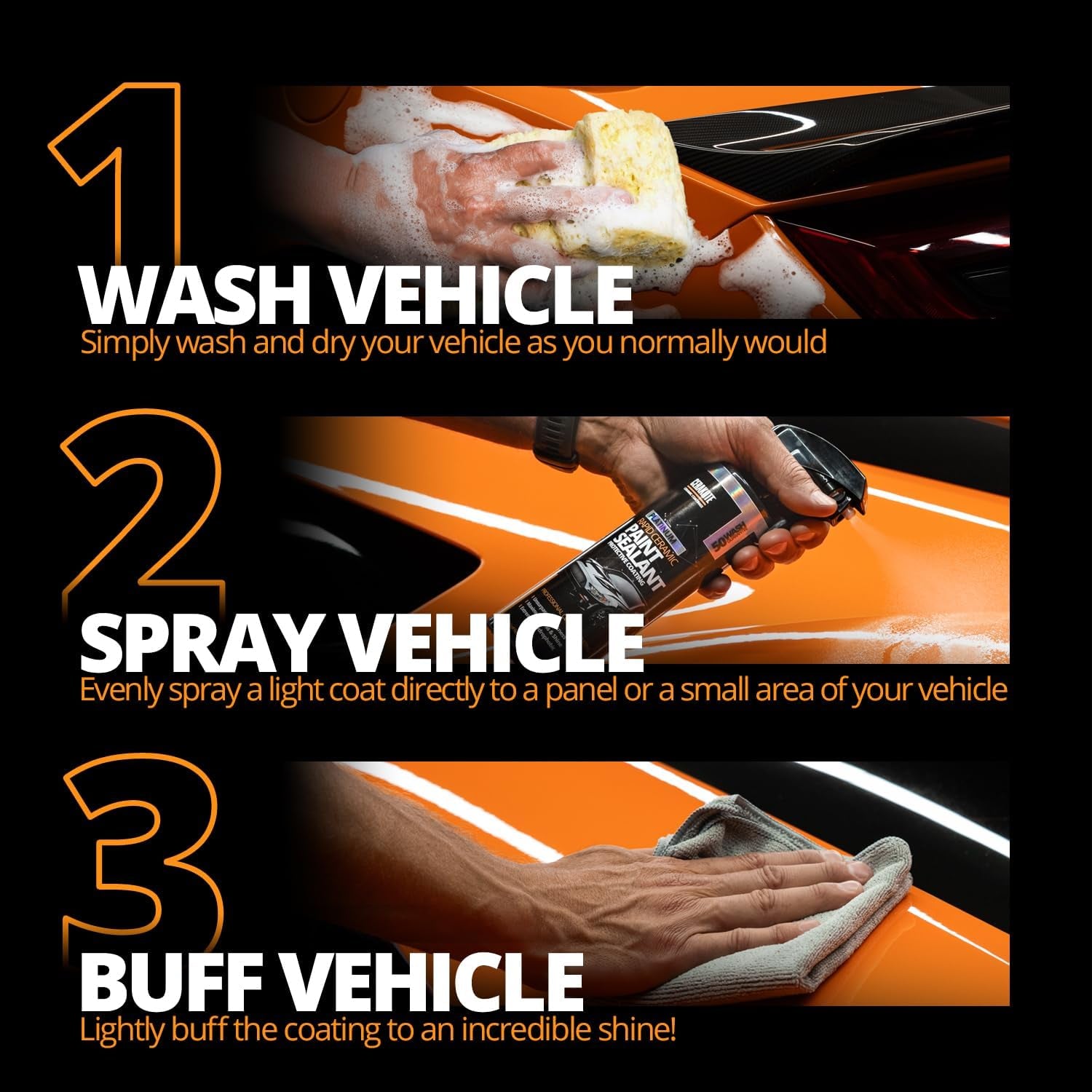 Platinum Rapid Ceramic Paint Sealant Spray - 14 Oz - Ultimate Gloss & Shine with 50 Wash Rating - Superior Hydrophobic Protection - Unmatched Slickness