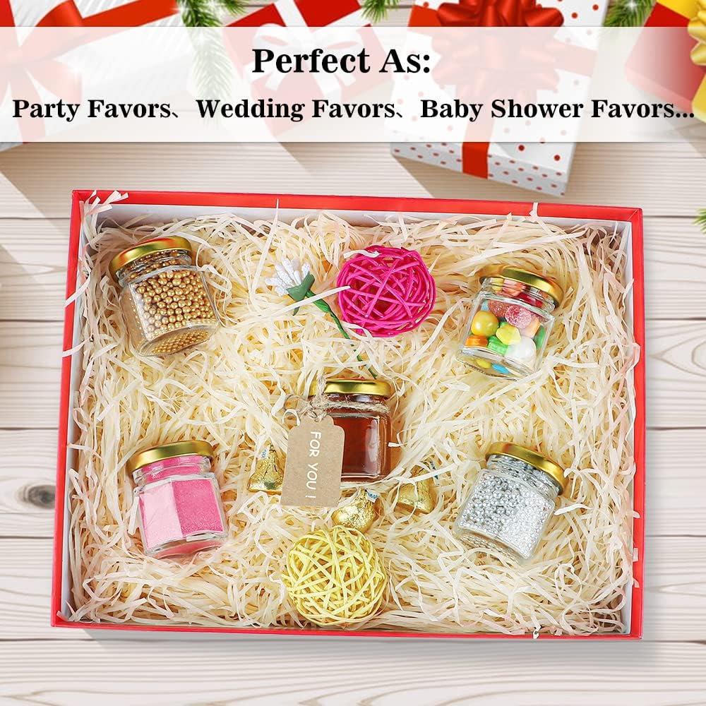 60 Pcs Mini Hexagon Glass Jars with Airtight Lids - Perfect for Wedding Favors, Baby Showers, DIY Candles, Body Butters, Jams, Spices, and Gifts!