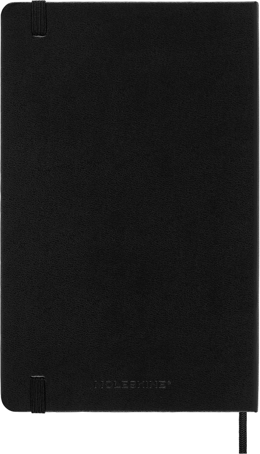 Premium Large Dotted Classic Notebook - Black Hard Cover (5 x 8.25)
