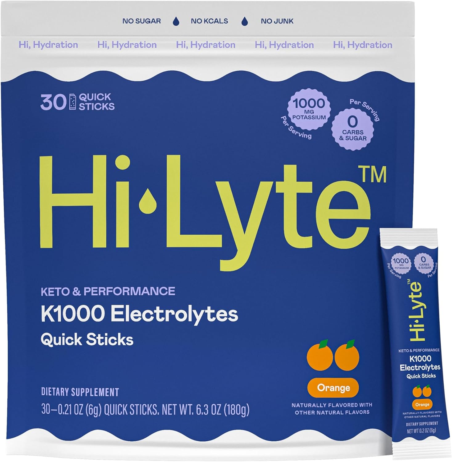 K1000 Unflavored Electrolyte Powder Mix - 50 Servings for Keto & Enhanced Performance