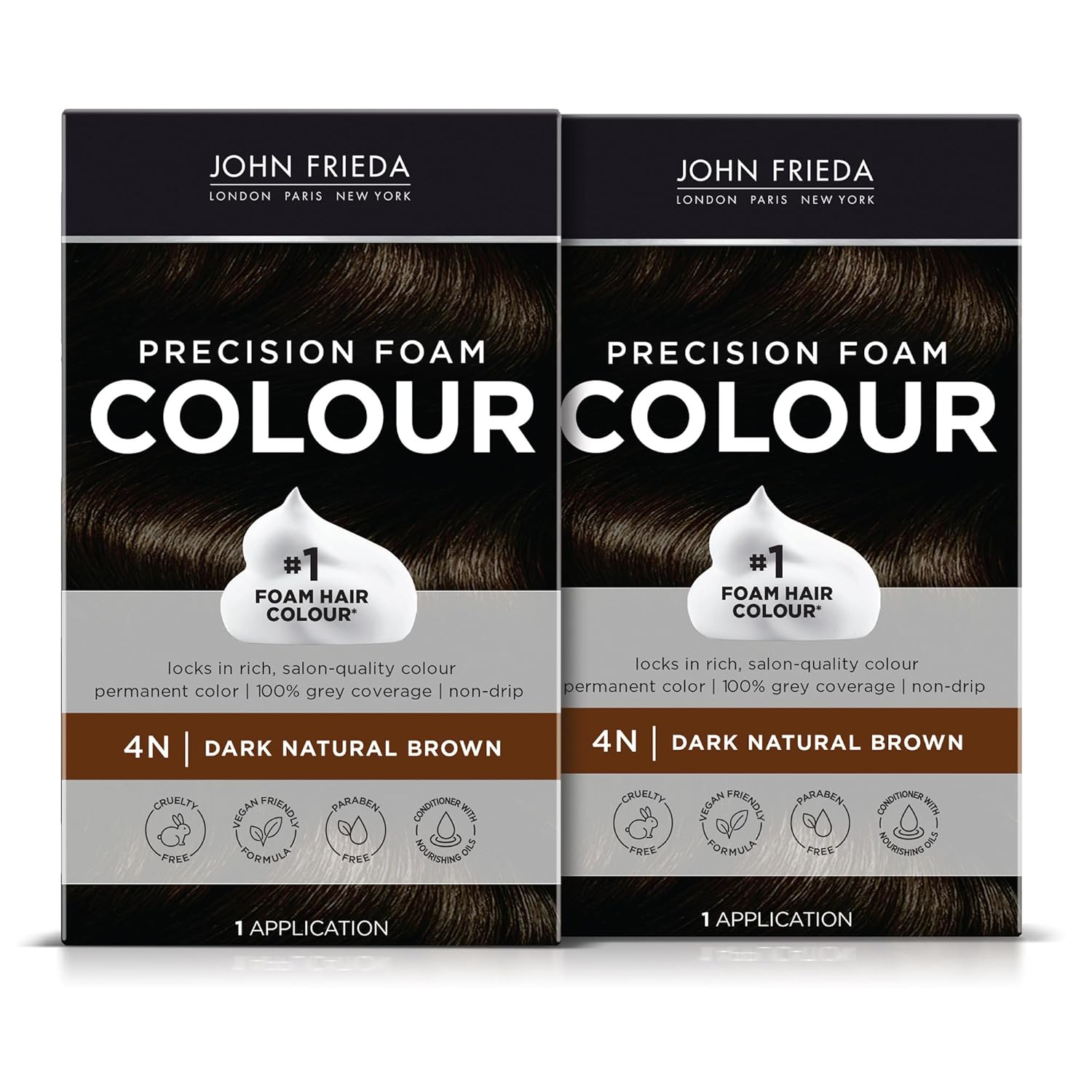 Transform Your Look with John Frieda Precision Foam Colour in Medium Natural Brown 5N - Full-Coverage, Anti-Fade Hair Color Kit for Stunning Results