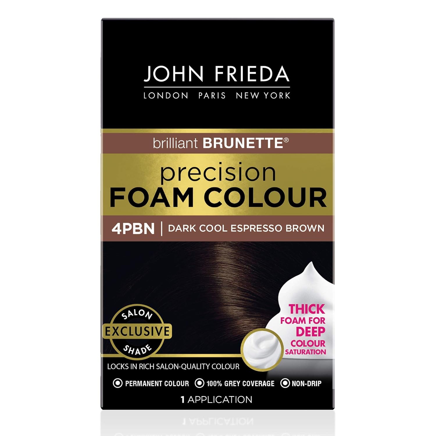 Transform Your Look with John Frieda Precision Foam Colour in Medium Natural Brown 5N - Full-Coverage, Anti-Fade Hair Color Kit for Stunning Results