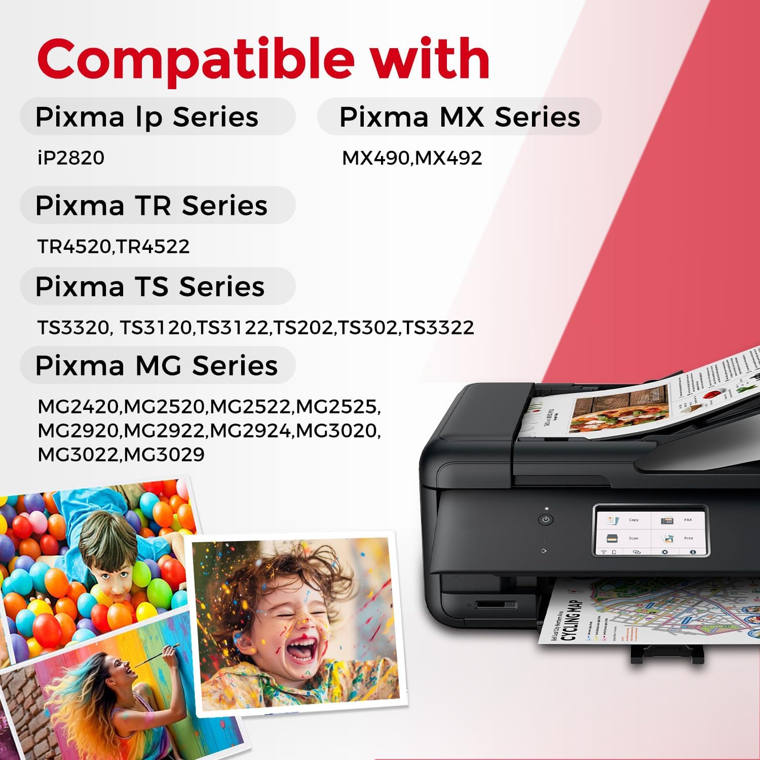 High-Quality 245XL 246XL Ink Cartridge 3-Pack (2 Black, 1 Color) Compatible with Canon Printers - Perfect for TR4500, MX490, MG2522, and More!