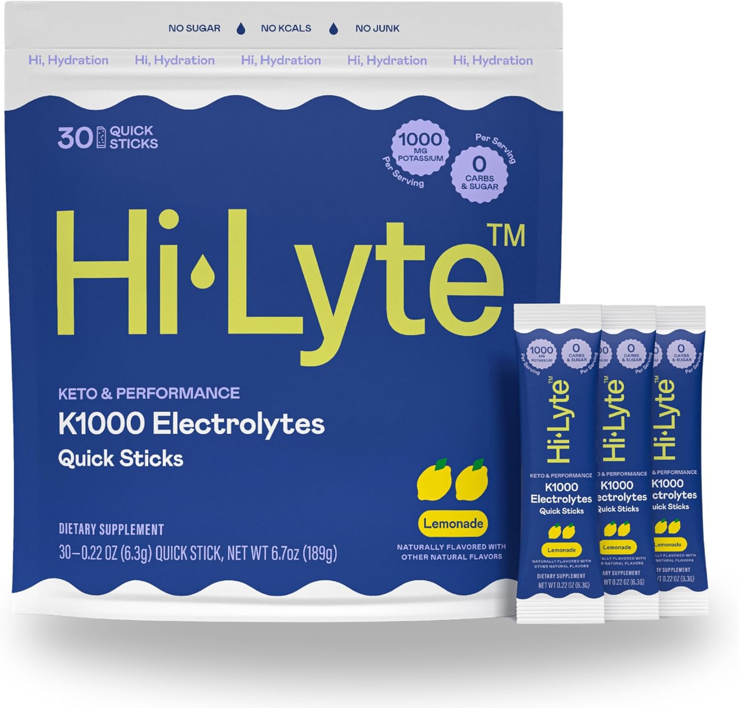 K1000 Unflavored Electrolyte Powder Mix - 50 Servings for Keto & Enhanced Performance