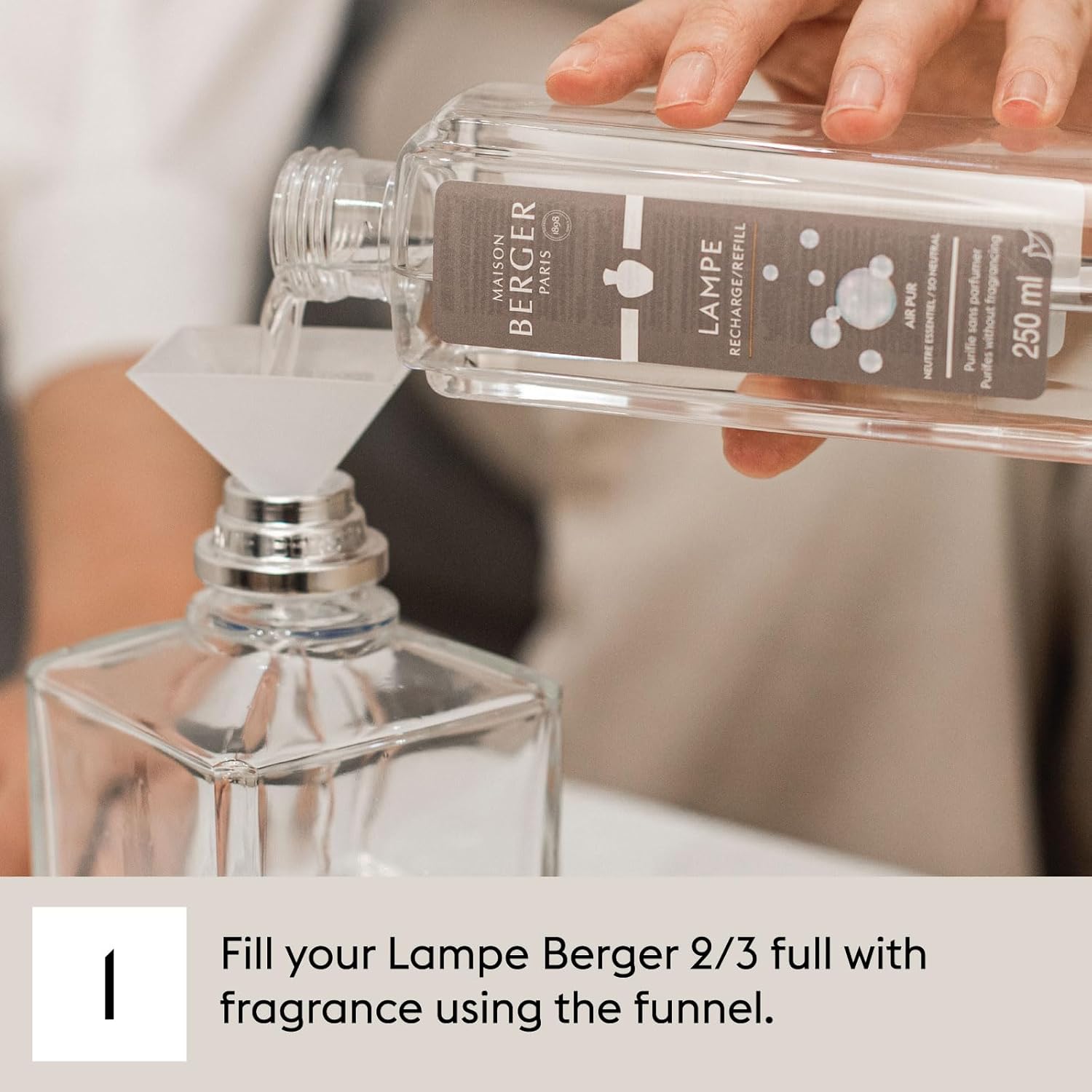 Amber Powder Lampe Berger Refill - 500ml 2-in-1 Odor Neutralizer & Fragrance Diffuser - Exquisite Rose, Cinnamon, Pepper & Amber Scents - Made in France