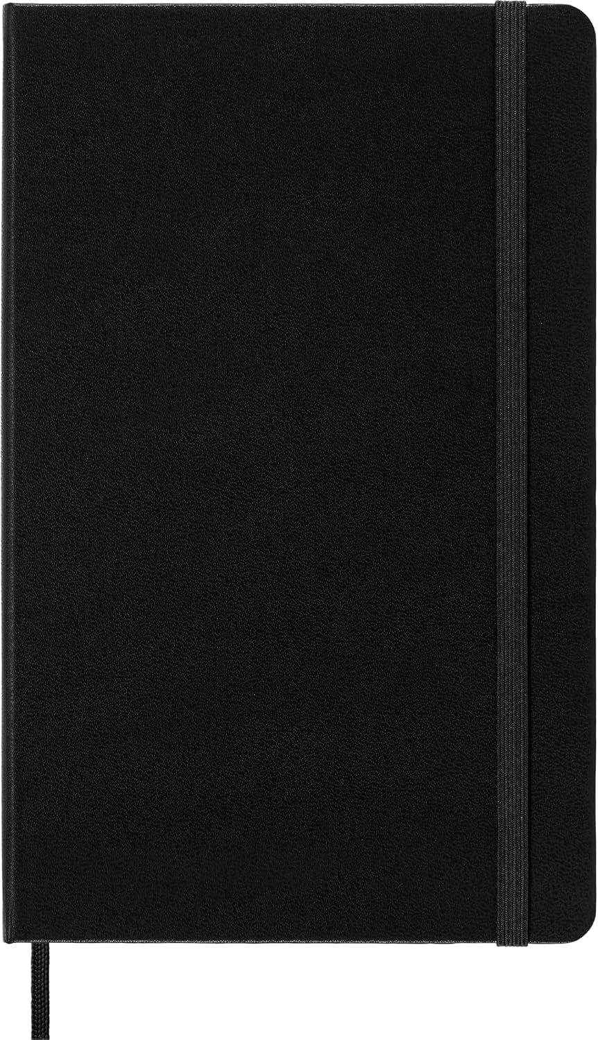 Premium Large Dotted Classic Notebook - Black Hard Cover (5 x 8.25)