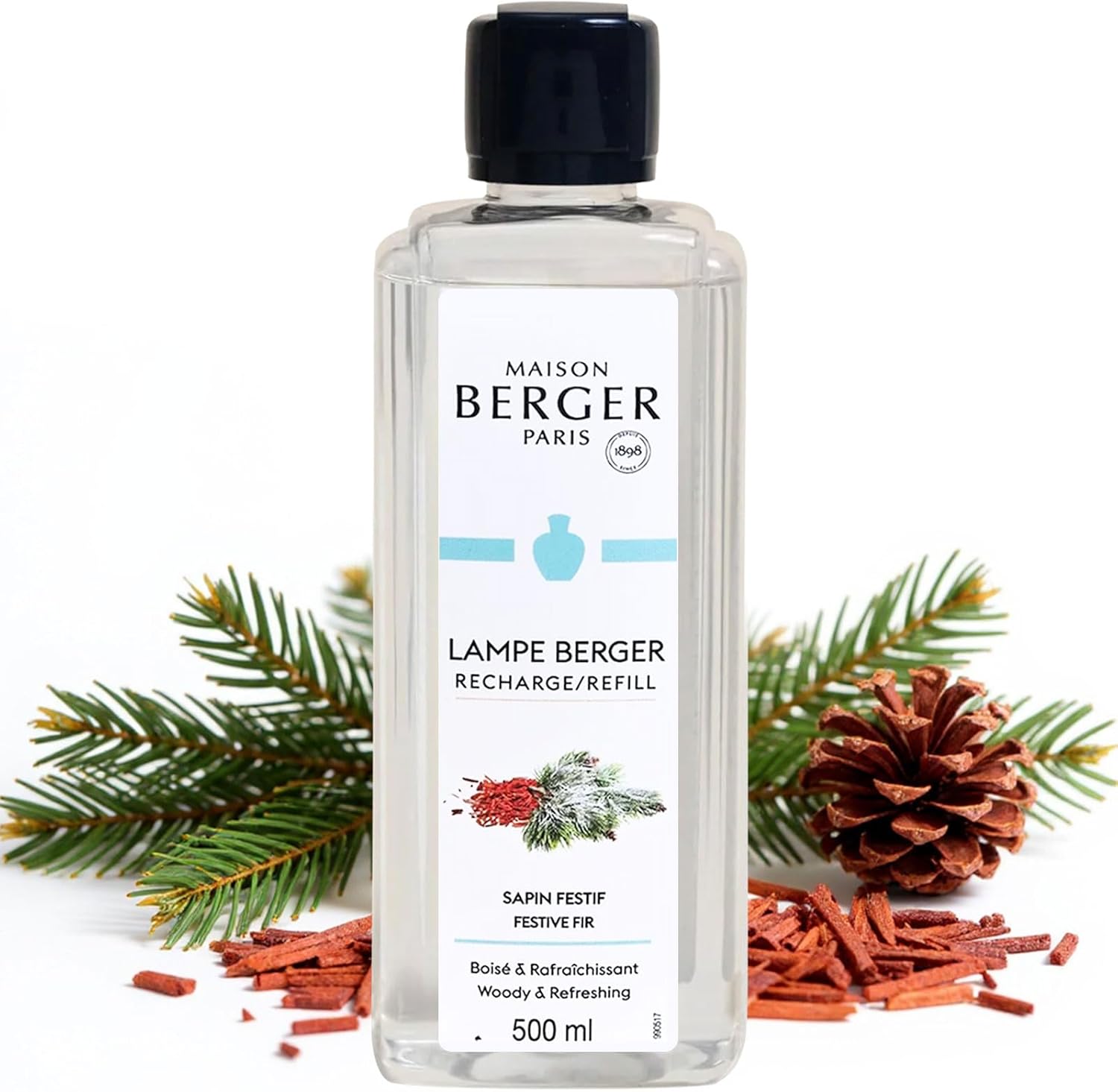 Amber Powder Lampe Berger Refill - 500ml 2-in-1 Odor Neutralizer & Fragrance Diffuser - Exquisite Rose, Cinnamon, Pepper & Amber Scents - Made in France