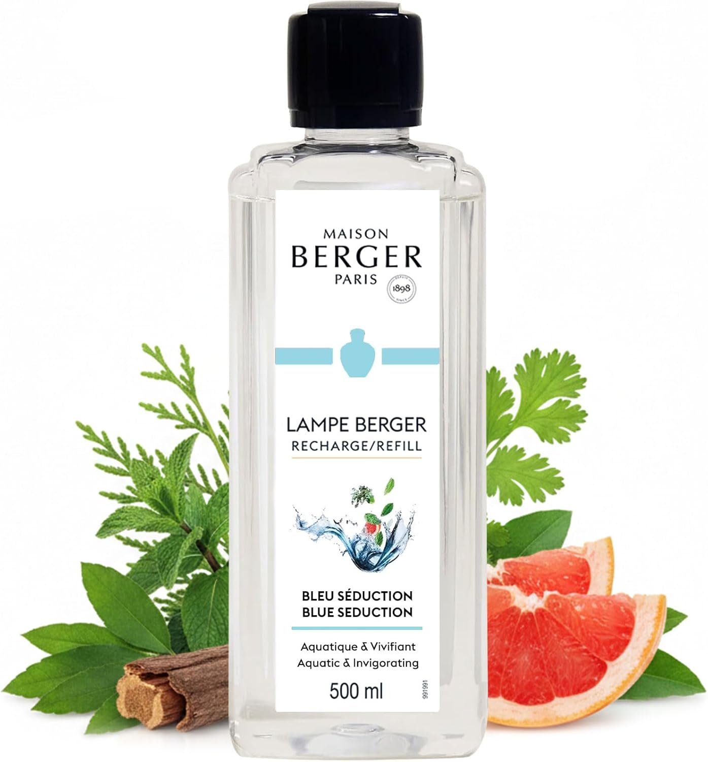 Amber Powder Lampe Berger Refill - 500ml 2-in-1 Odor Neutralizer & Fragrance Diffuser - Exquisite Rose, Cinnamon, Pepper & Amber Scents - Made in France