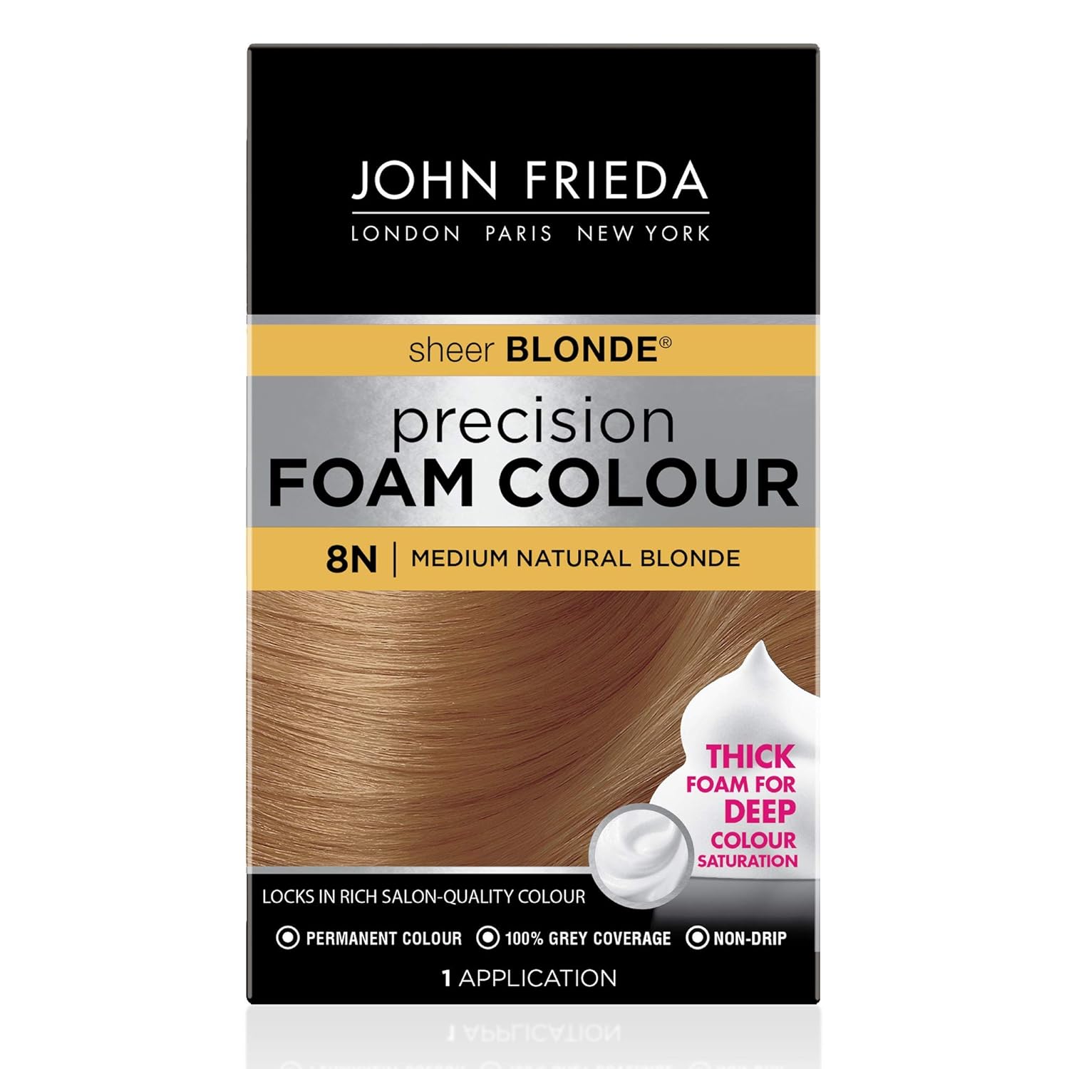 Transform Your Look with John Frieda Precision Foam Colour in Medium Natural Brown 5N - Full-Coverage, Anti-Fade Hair Color Kit for Stunning Results
