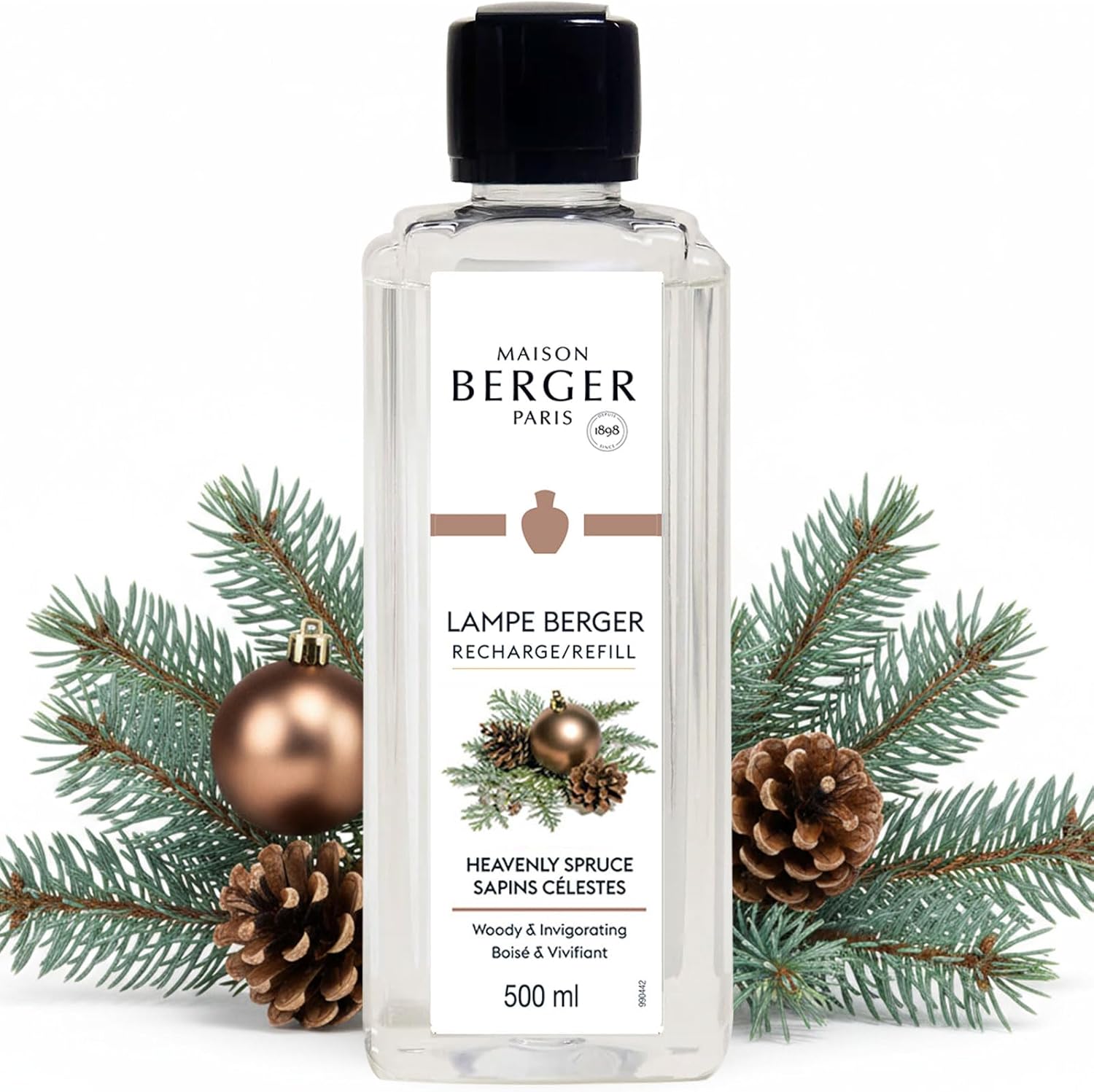 Amber Powder Lampe Berger Refill - 500ml 2-in-1 Odor Neutralizer & Fragrance Diffuser - Exquisite Rose, Cinnamon, Pepper & Amber Scents - Made in France