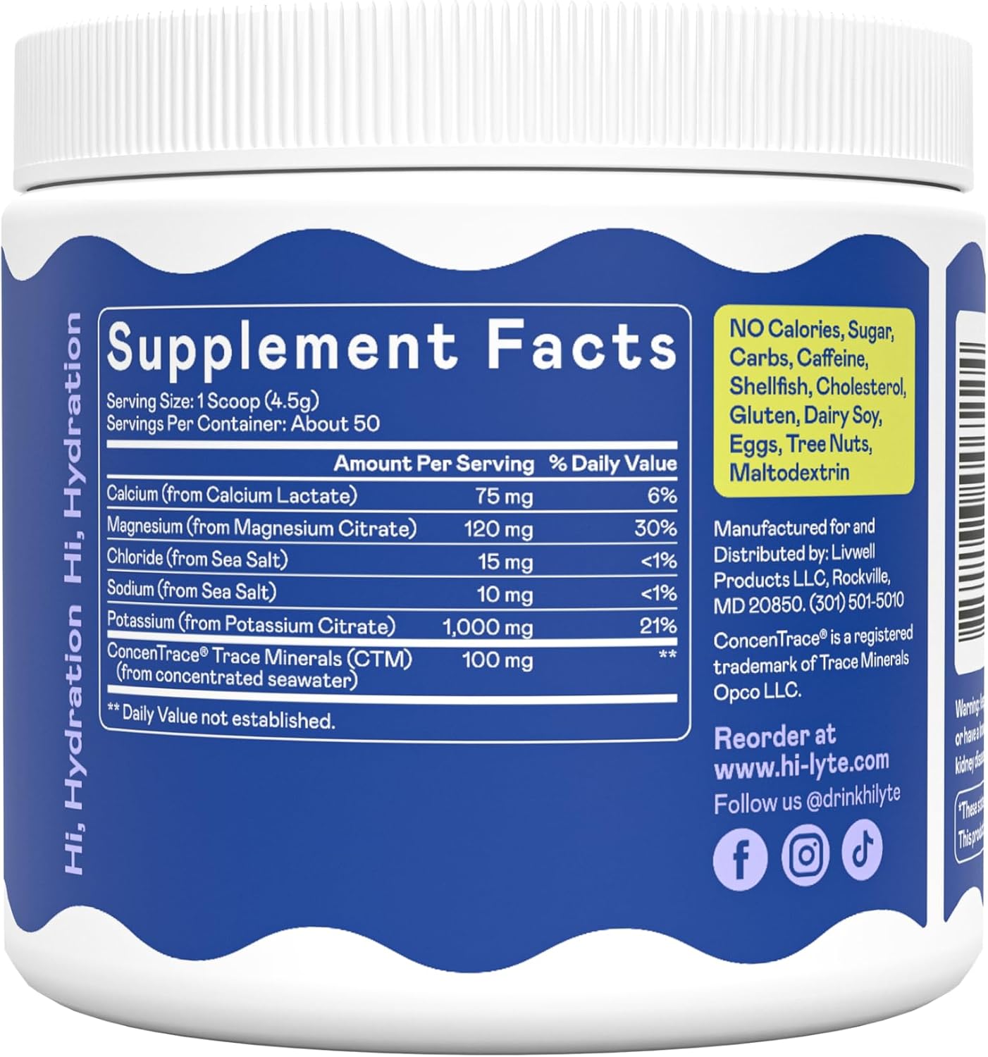 K1000 Unflavored Electrolyte Powder Mix - 50 Servings for Keto & Enhanced Performance