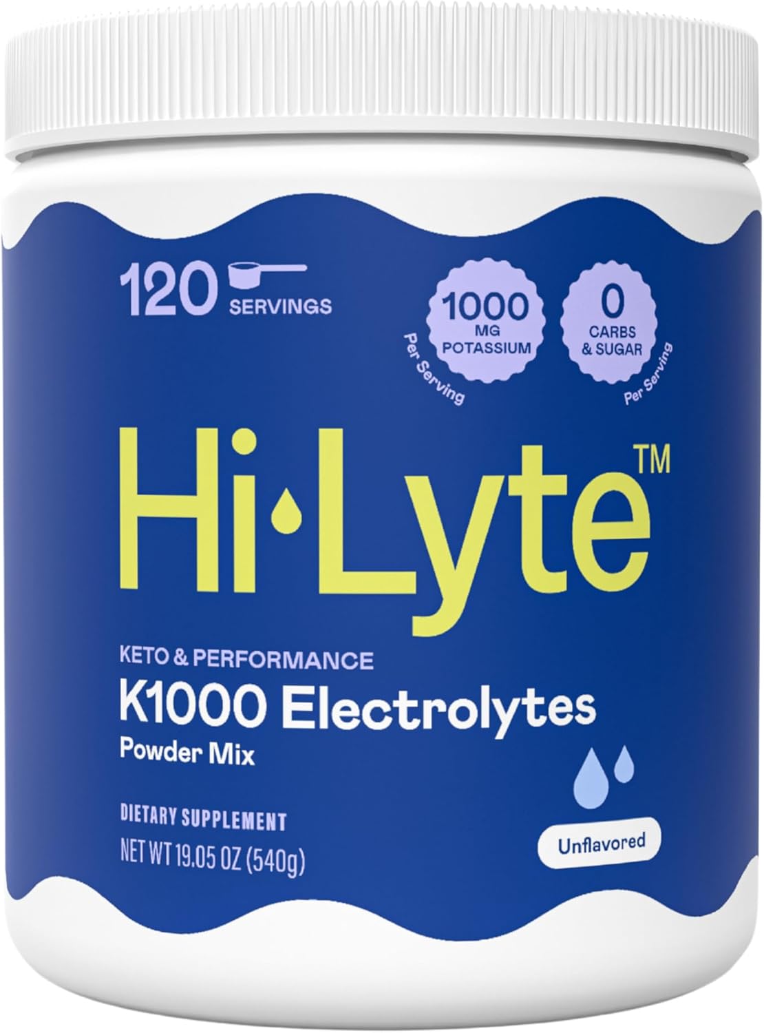 K1000 Unflavored Electrolyte Powder Mix - 50 Servings for Keto & Enhanced Performance