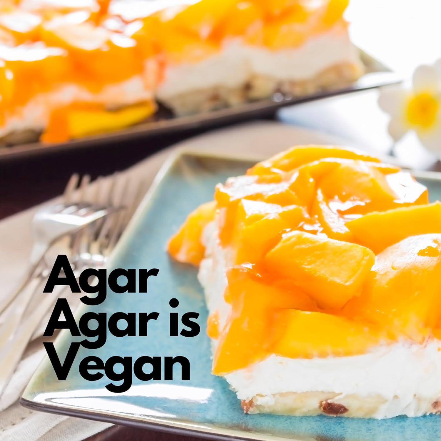 Premium Agar Agar Powder (4Oz) - 100% Natural Vegan Gelatin Substitute, Halal & Kosher Certified, Gluten-Free, Non-GMO, Sugar-Free for Delicious Desserts