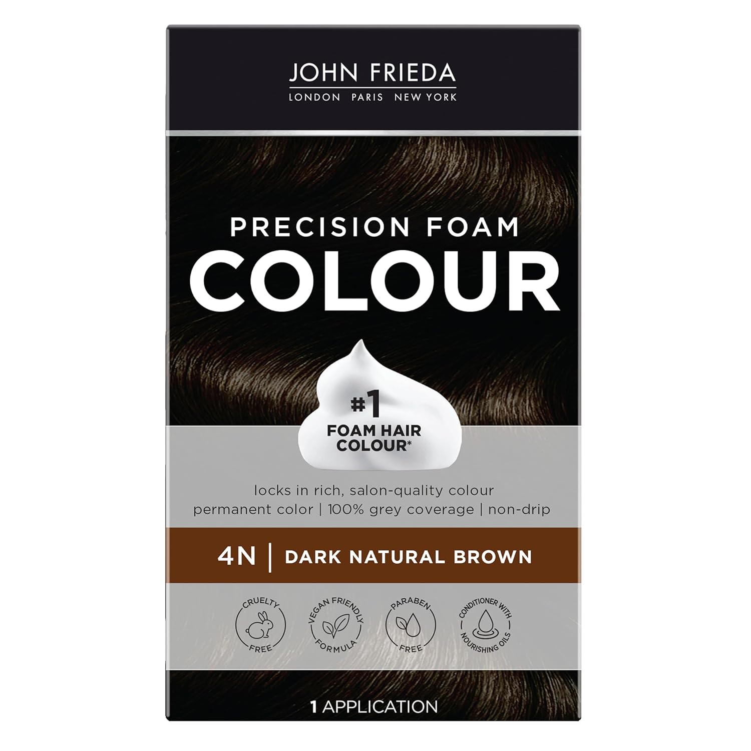 Transform Your Look with John Frieda Precision Foam Colour in Medium Natural Brown 5N - Full-Coverage, Anti-Fade Hair Color Kit for Stunning Results