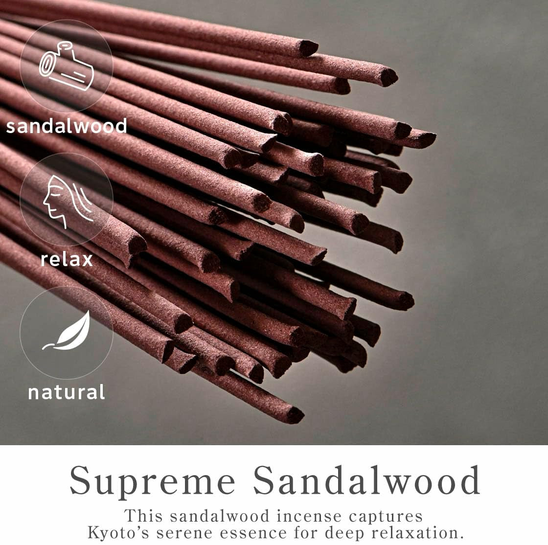 Kyoto Sandalwood Incense Sticks - Premium Japanese Temple Aroma for Relaxation & Meditation, 60 Sticks for Spiritual & Home Use by Nagomikobo