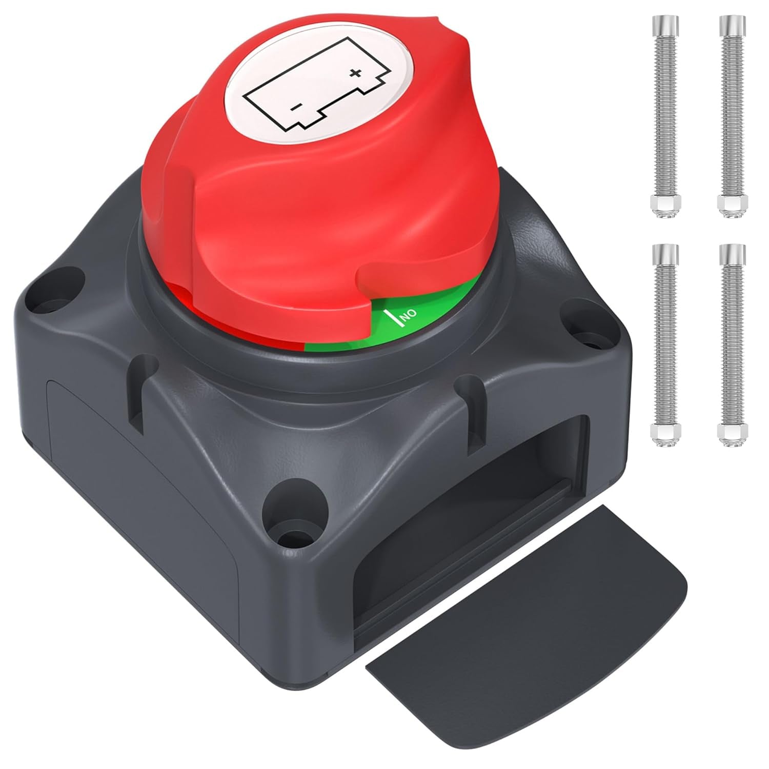 Premium Waterproof Side Post Battery Disconnect Switch with LED Voltmeter Display - Ideal for 12V-48V Cars, RVs, Boats, ATVs, and UTVs
