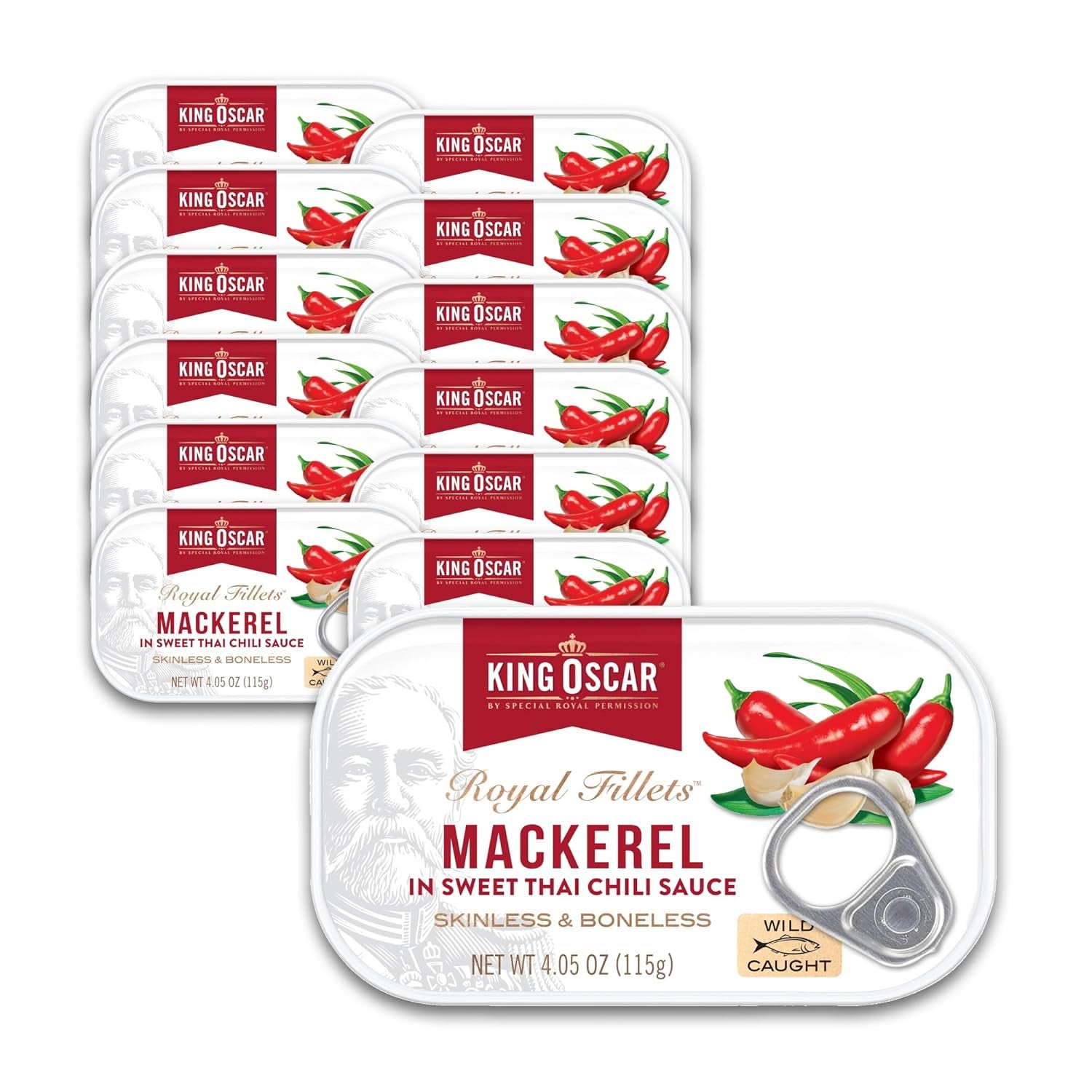 Wild Caught Skinless & Boneless Mackerel in Olive Oil - 4.05 oz Can (Pack of 6) - Delicious and Convenient Seafood Delight!