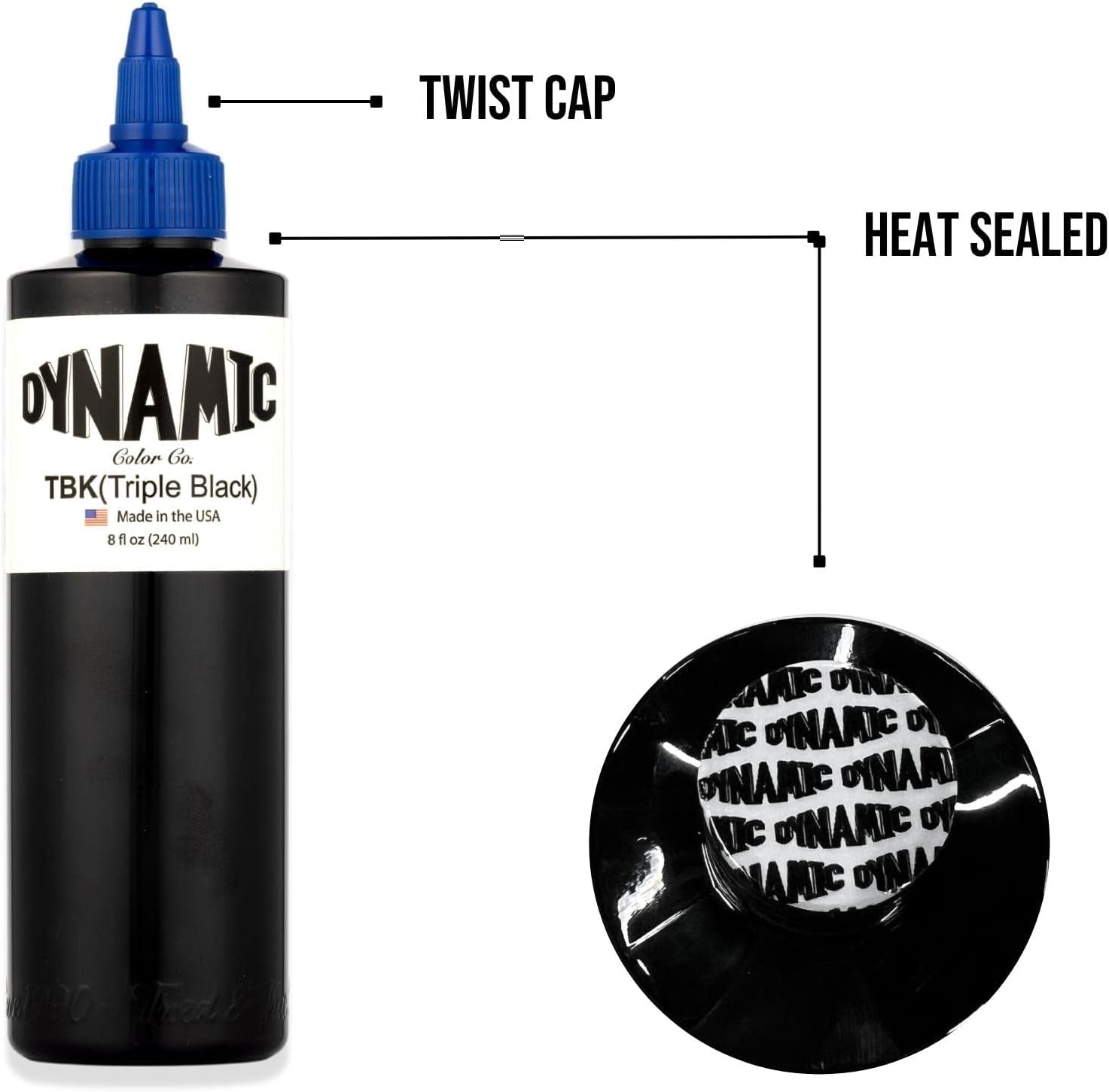 Premium 8Oz Triple Black Ink Bottle | Sterilized, Lot-Numbered & Artist-Approved for Ultimate Traceability