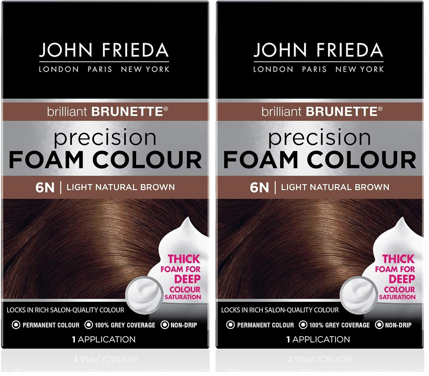 Transform Your Look with John Frieda Precision Foam Colour in Medium Natural Brown 5N - Full-Coverage, Anti-Fade Hair Color Kit for Stunning Results