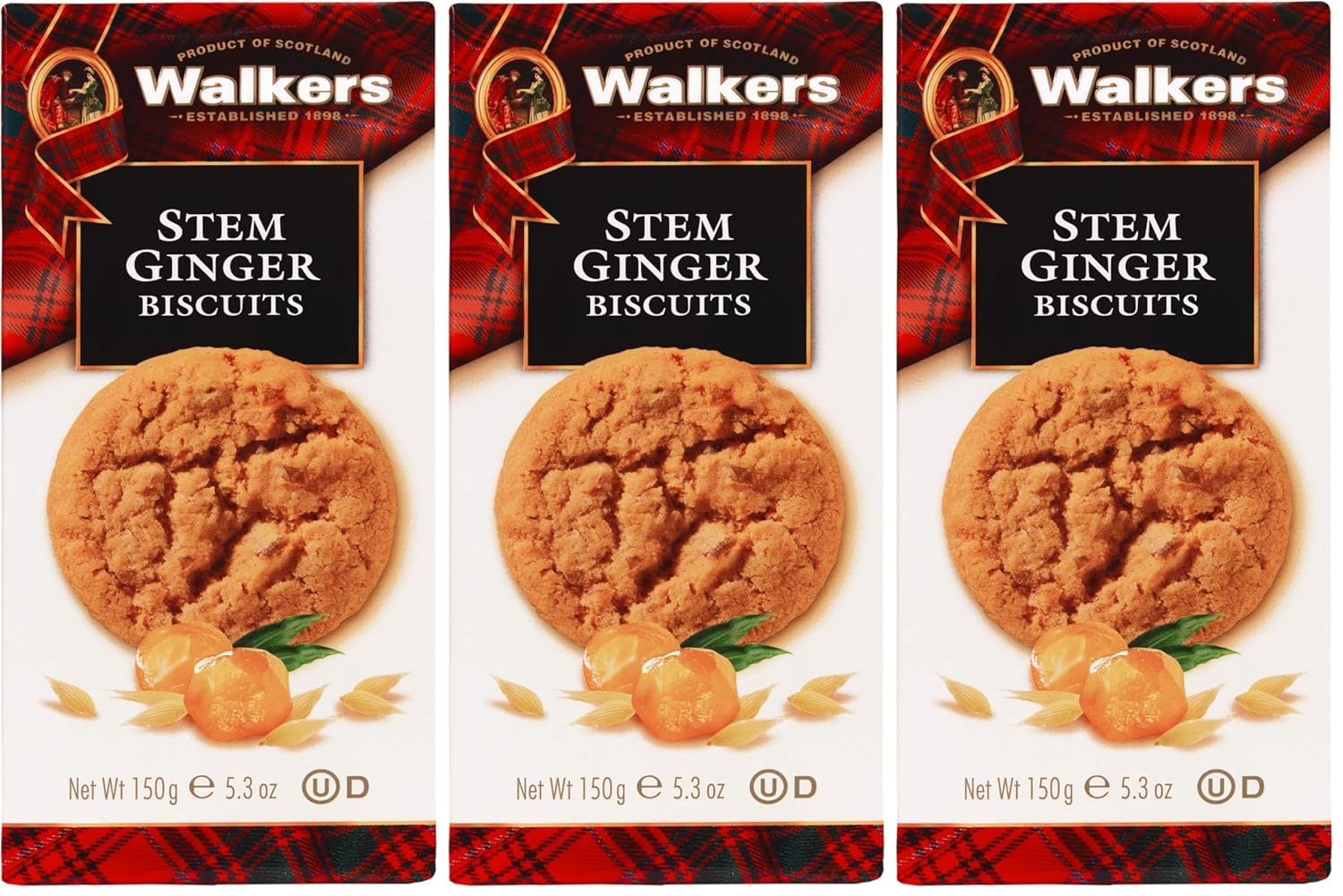 Indulge in Walker's Scottish Shortbread Stem Ginger Cookies - 5.3 Oz Box of Delight!