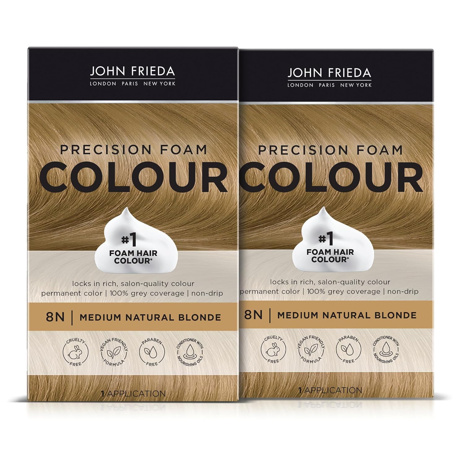 Transform Your Look with John Frieda Precision Foam Colour in Medium Natural Brown 5N - Full-Coverage, Anti-Fade Hair Color Kit for Stunning Results