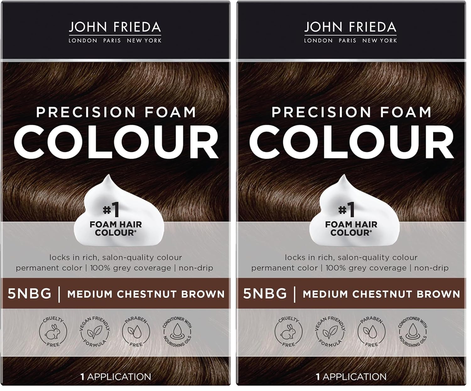 Transform Your Look with John Frieda Precision Foam Colour in Medium Natural Brown 5N - Full-Coverage, Anti-Fade Hair Color Kit for Stunning Results