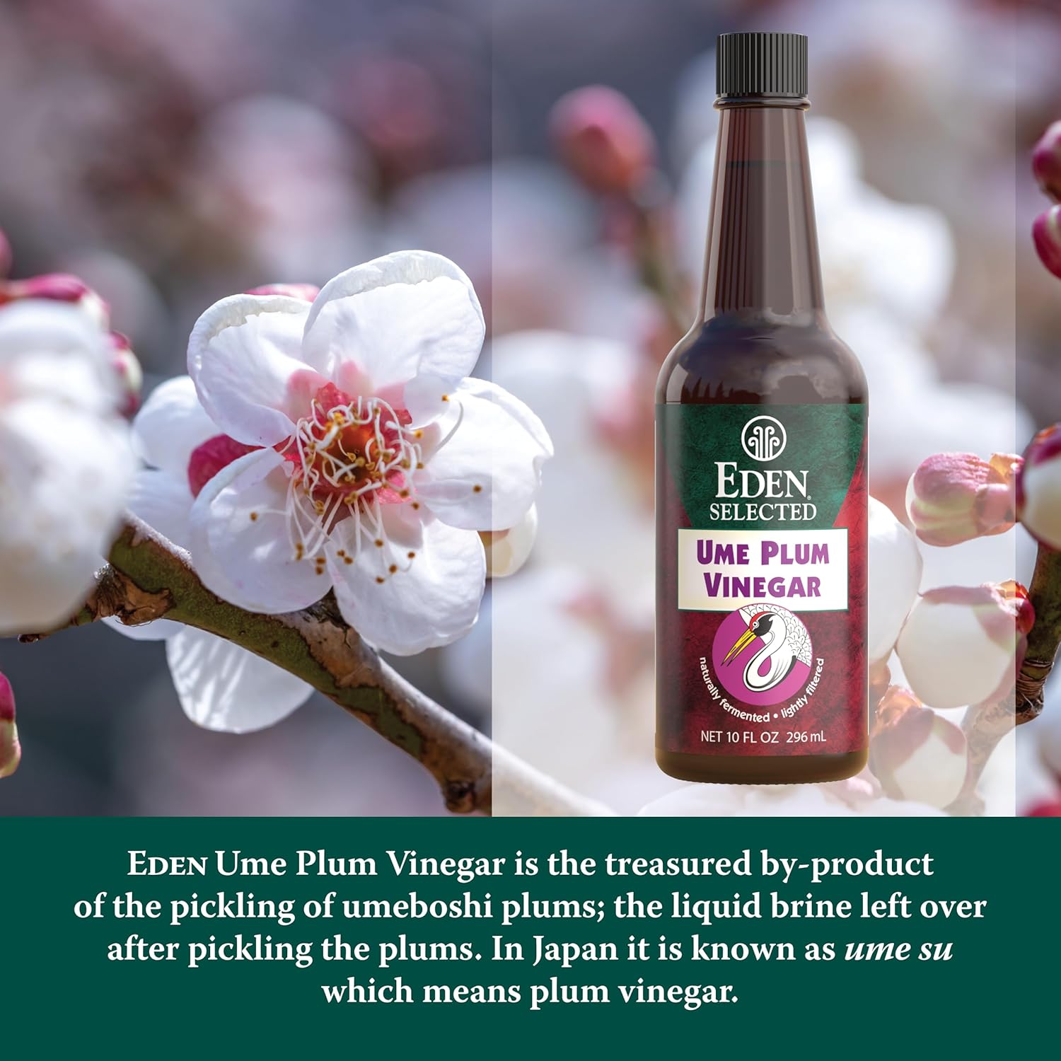 Authentic Japanese Ume Plum Vinegar - 10 Fl Oz, Traditionally Crafted for Flavor and Wellness