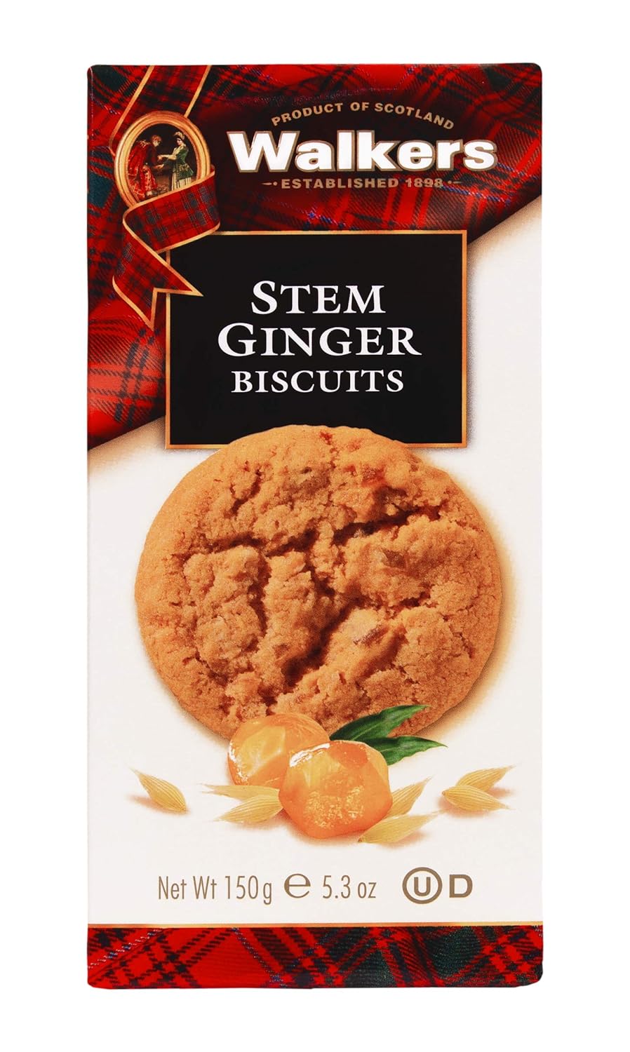 Indulge in Walker's Scottish Shortbread Stem Ginger Cookies - 5.3 Oz Box of Delight!