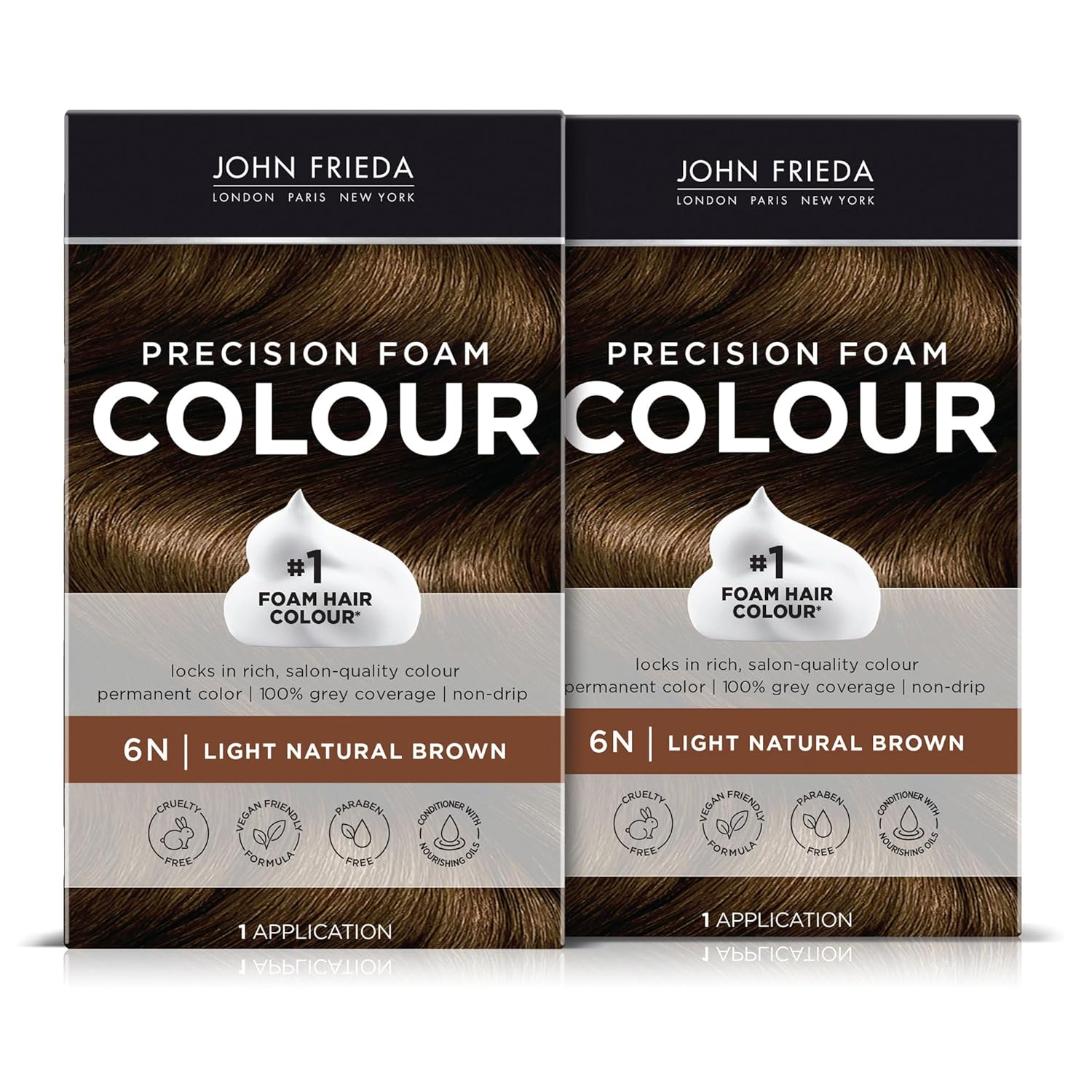 Transform Your Look with John Frieda Precision Foam Colour in Medium Natural Brown 5N - Full-Coverage, Anti-Fade Hair Color Kit for Stunning Results