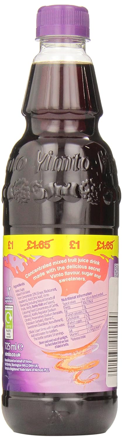 Refreshing Blackcurrant Drink from England - 23.6 oz Plastic Bottle
