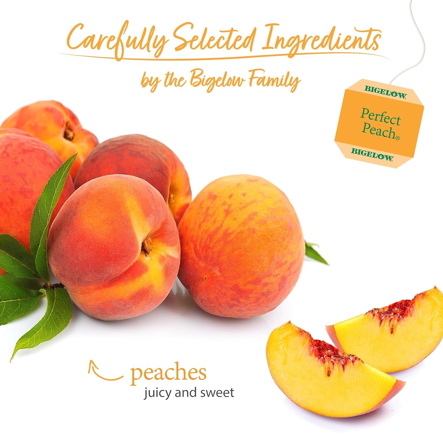 Perfect Peach Herbal Tea Bags - Caffeine Free, 20 Count (Pack of 6) - Refreshing & Delicious!