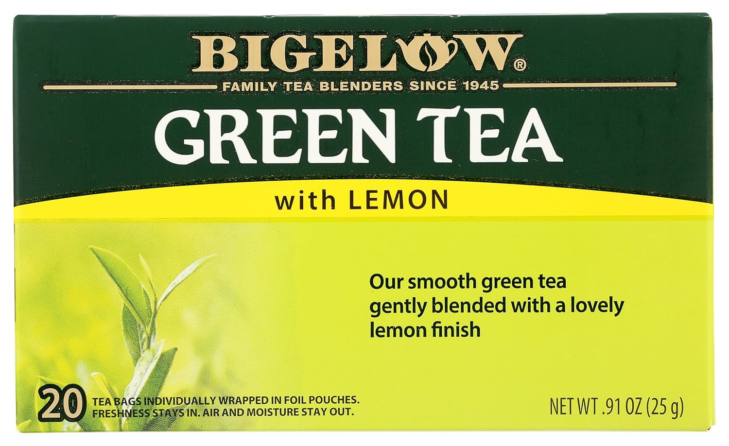 Refreshing Green Tea with Peach - Caffeinated Blend, 20 Count Box (Pack of 6) - 120 Total Tea Bags for a Flavorful Boost!