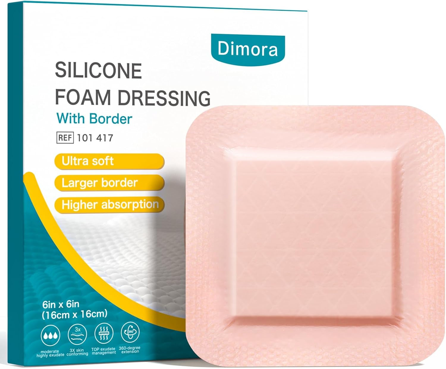 10 Pack Waterproof Sacral Foam Bandages with Silicone Adhesive - 7"x7" Absorbent & Breathable Wound Dressings for Bed Sores and Pressure Ulcers