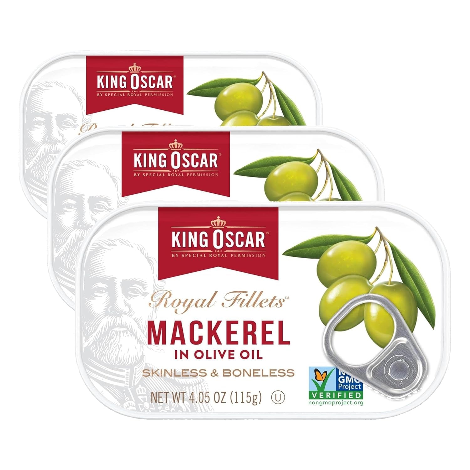Wild Caught Skinless & Boneless Mackerel in Olive Oil - 4.05 oz Can (Pack of 6) - Delicious and Convenient Seafood Delight!