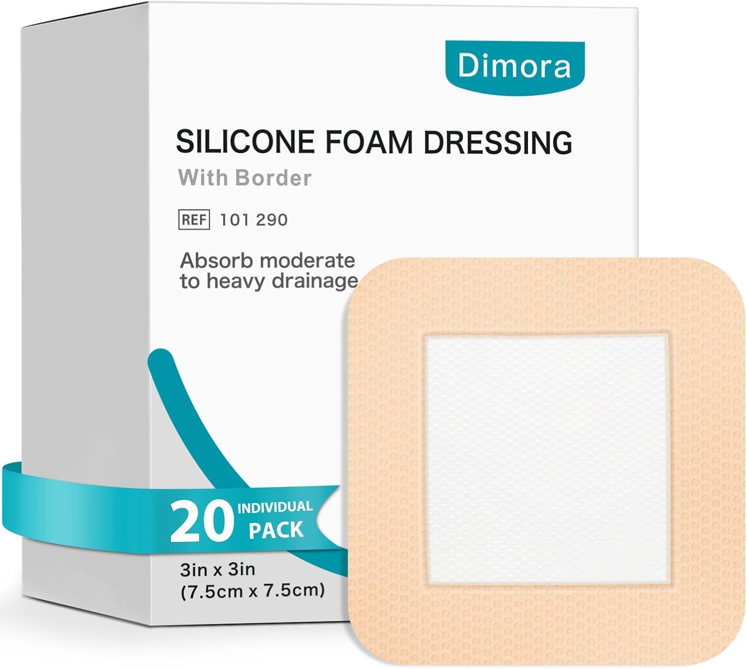 10 Pack Waterproof Sacral Foam Bandages with Silicone Adhesive - 7"x7" Absorbent & Breathable Wound Dressings for Bed Sores and Pressure Ulcers