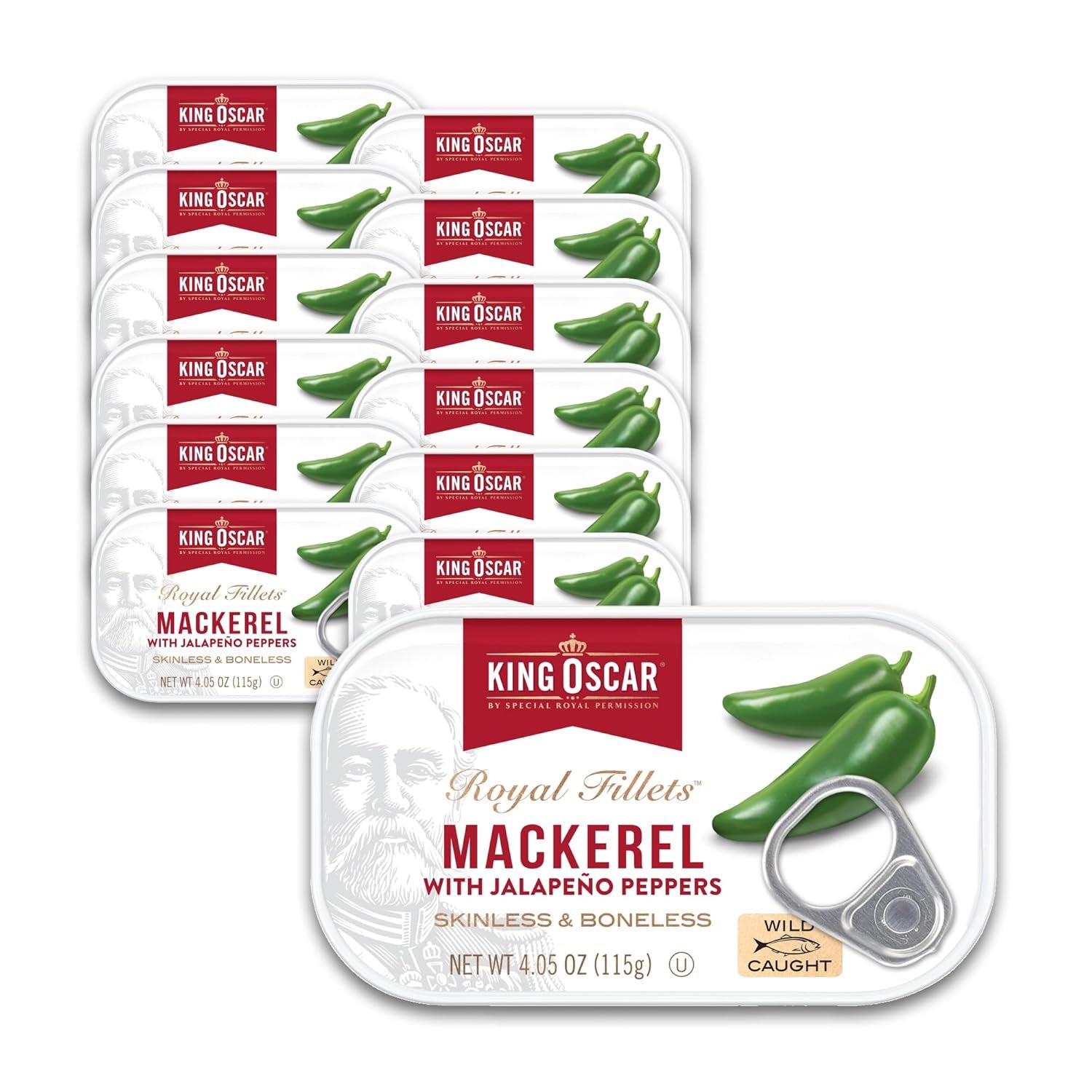 Wild Caught Skinless & Boneless Mackerel in Olive Oil - 4.05 oz Can (Pack of 6) - Delicious and Convenient Seafood Delight!