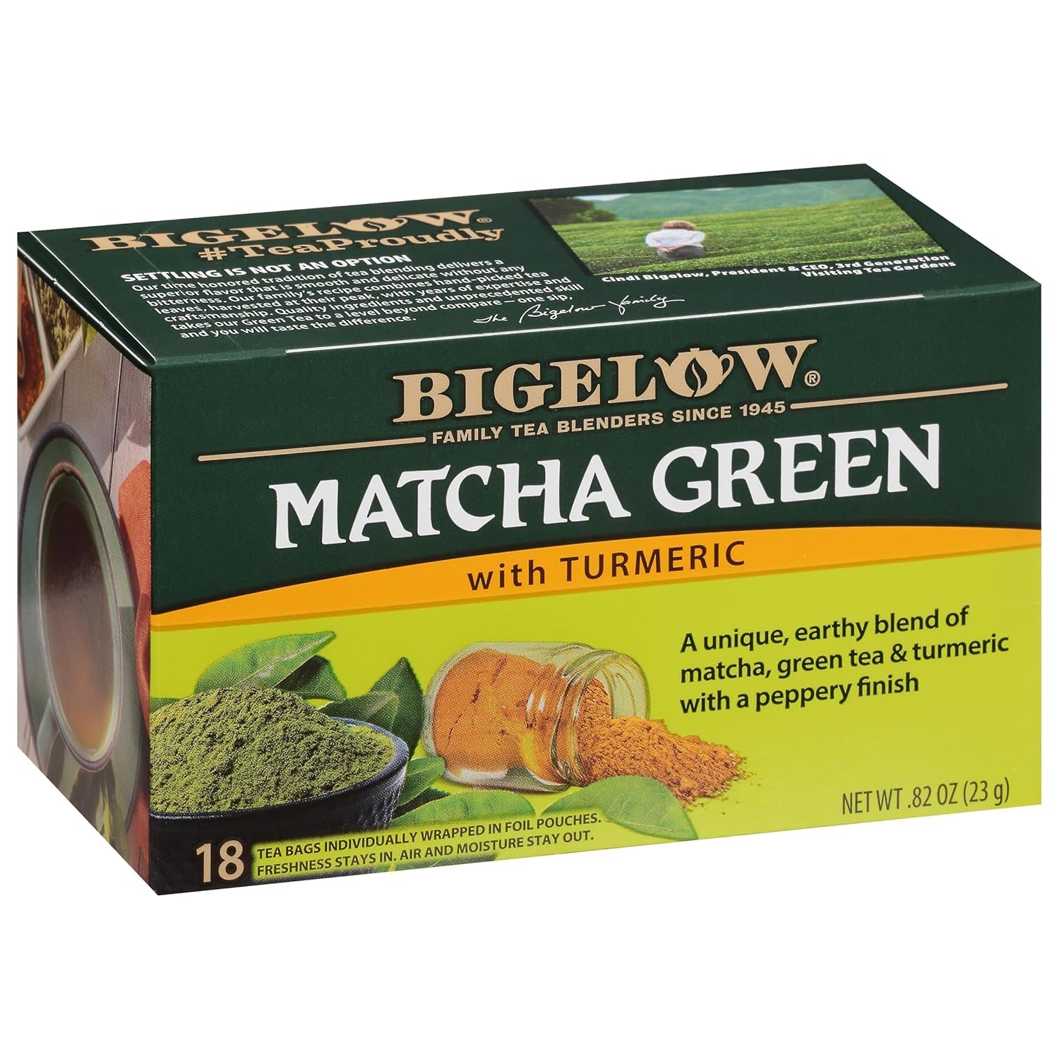 Refreshing Green Tea with Peach - Caffeinated Blend, 20 Count Box (Pack of 6) - 120 Total Tea Bags for a Flavorful Boost!