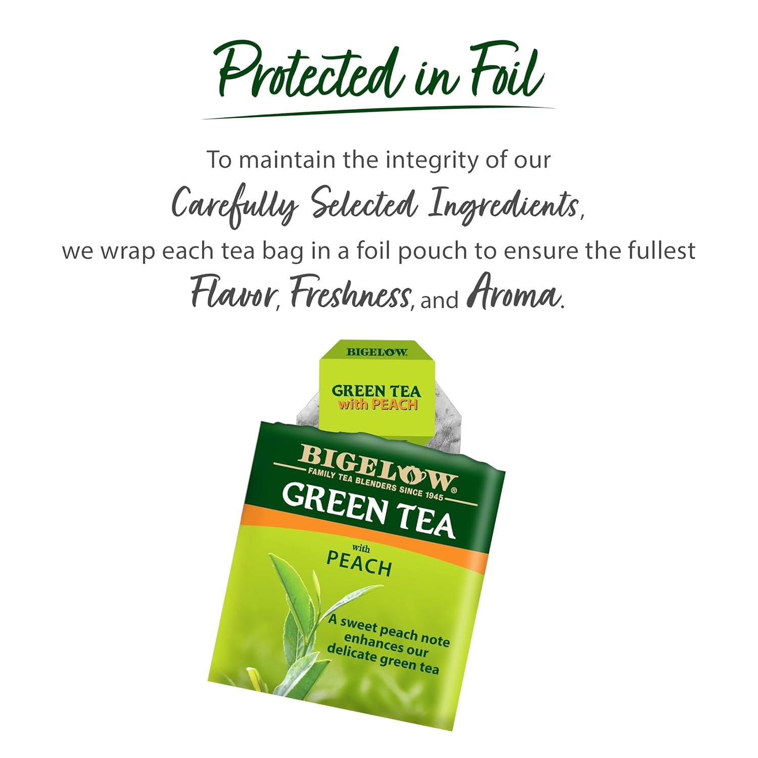 Refreshing Green Tea with Peach - Caffeinated Blend, 20 Count Box (Pack of 6) - 120 Total Tea Bags for a Flavorful Boost!