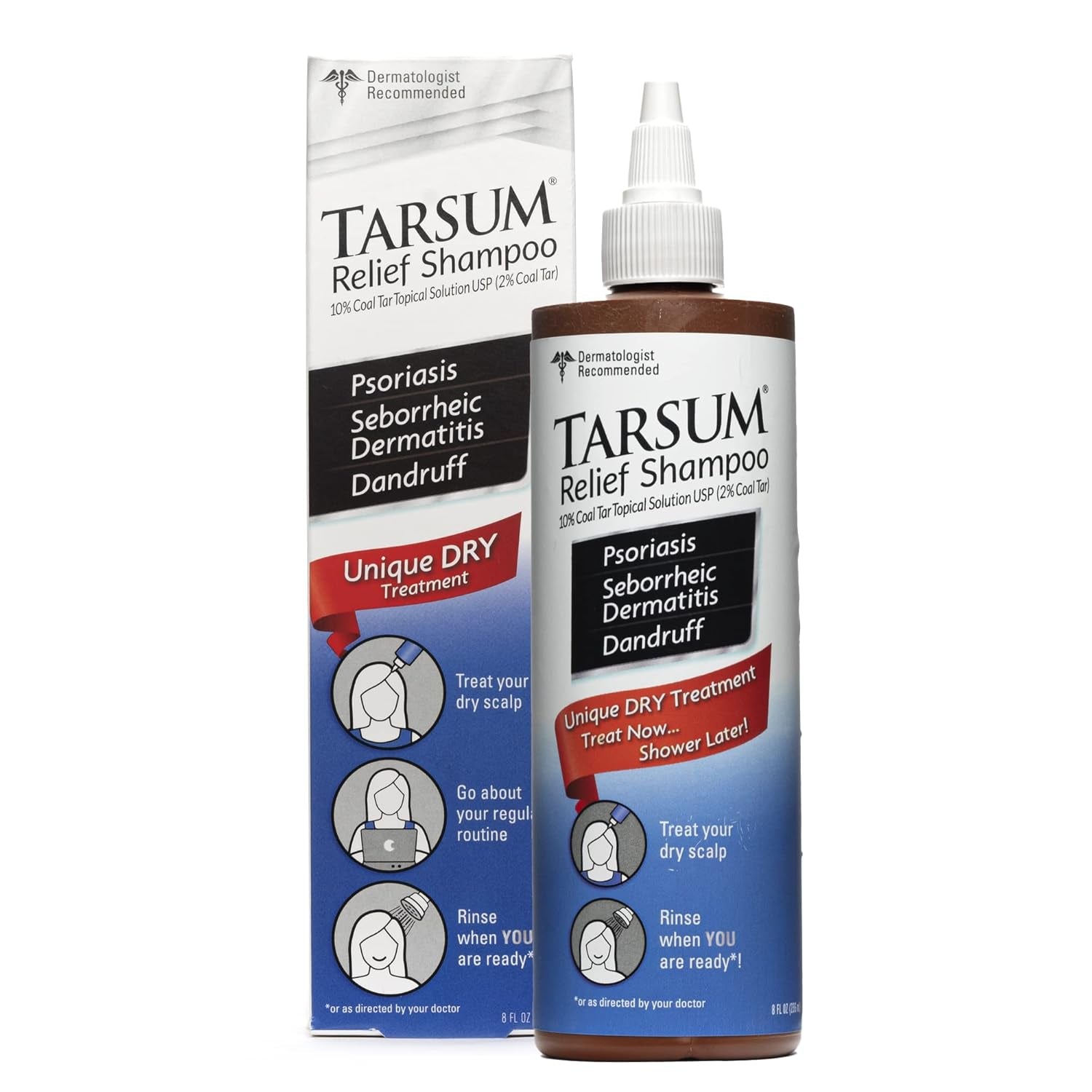 Ultimate Extra Strength Psoriasis Shampoo & Conditioner - Powerful Coal Tar Formula for Scalp Psoriasis, Seborrheic Dermatitis, Severe Dandruff & Eczema - Soothing Relief for Flaky & Itchy Scalp (8 Oz)