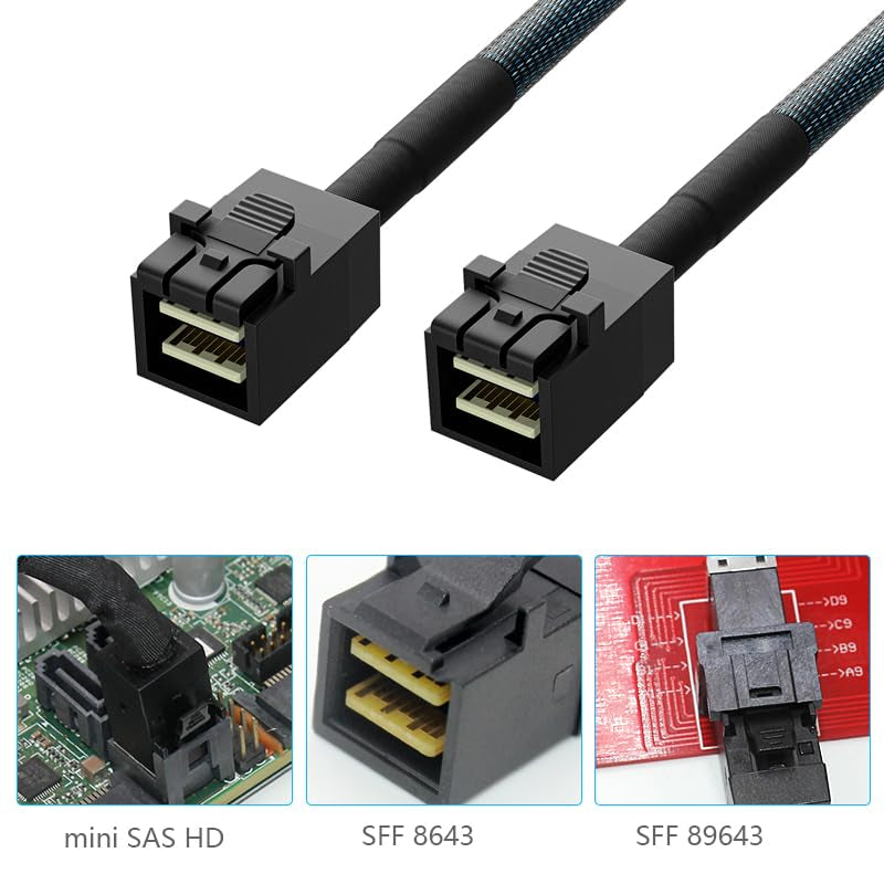 High-Performance 3.3Ft Internal Mini SAS to SATA Cable - SFF-8643 to SATA Forward Breakout for RAID Controller Hard Drives