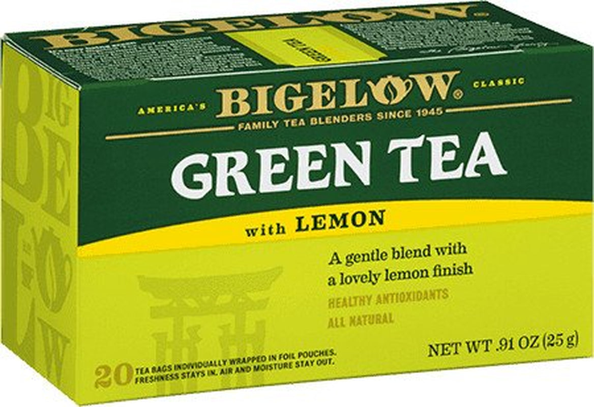 Refreshing Green Tea with Peach - Caffeinated Blend, 20 Count Box (Pack of 6) - 120 Total Tea Bags for a Flavorful Boost!