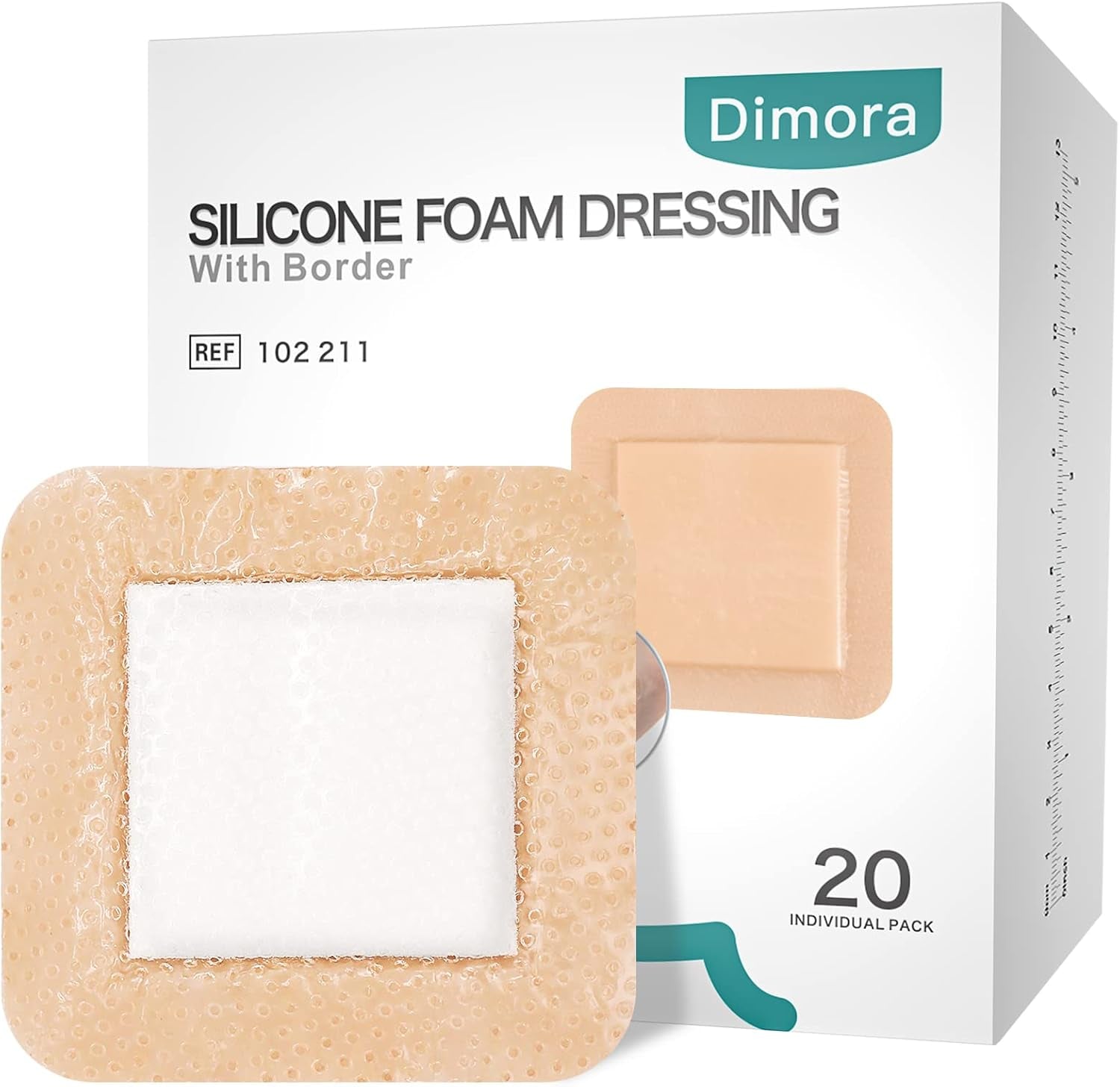 10 Pack Waterproof Sacral Foam Bandages with Silicone Adhesive - 7"x7" Absorbent & Breathable Wound Dressings for Bed Sores and Pressure Ulcers