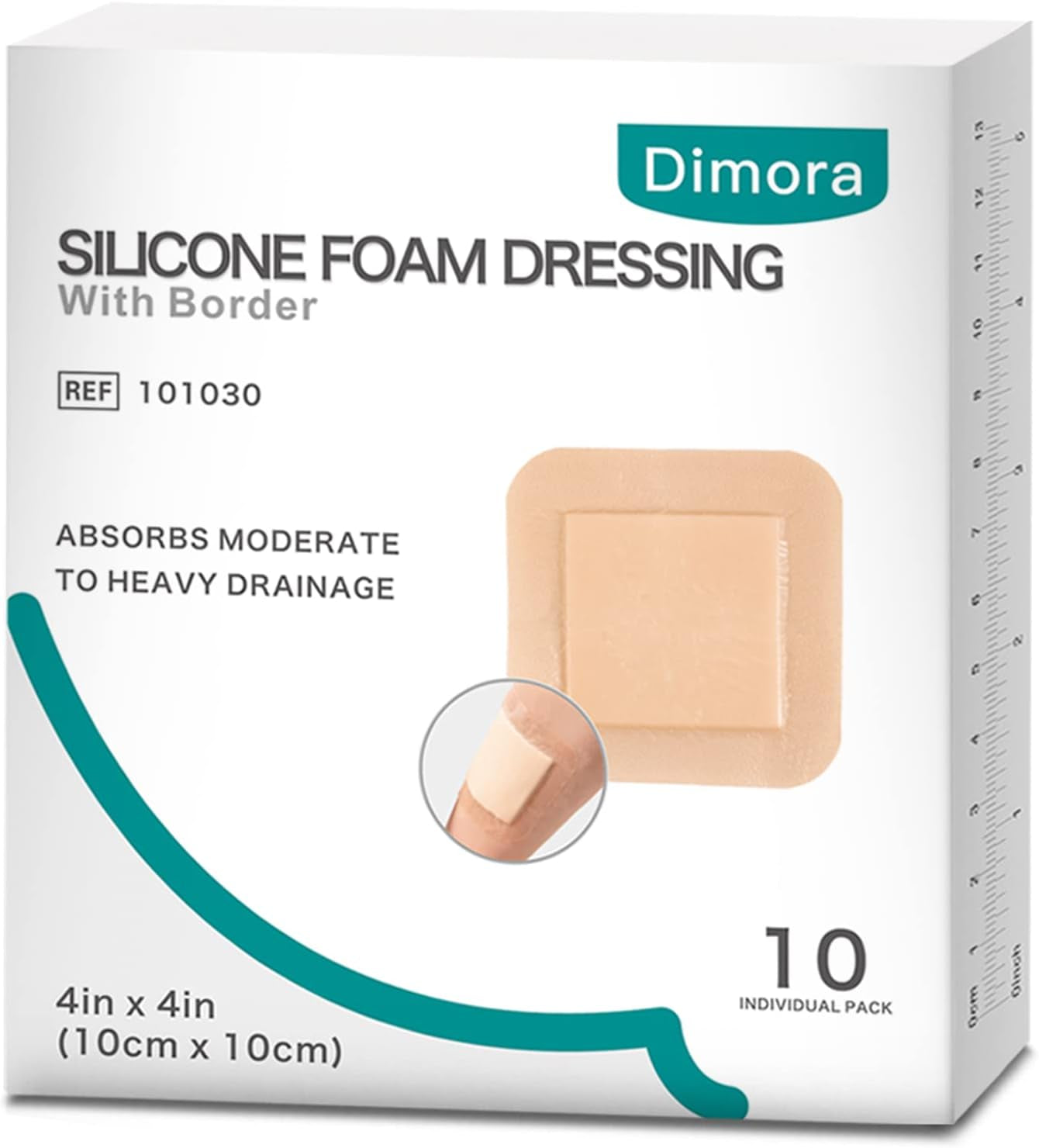 10 Pack Waterproof Sacral Foam Bandages with Silicone Adhesive - 7"x7" Absorbent & Breathable Wound Dressings for Bed Sores and Pressure Ulcers