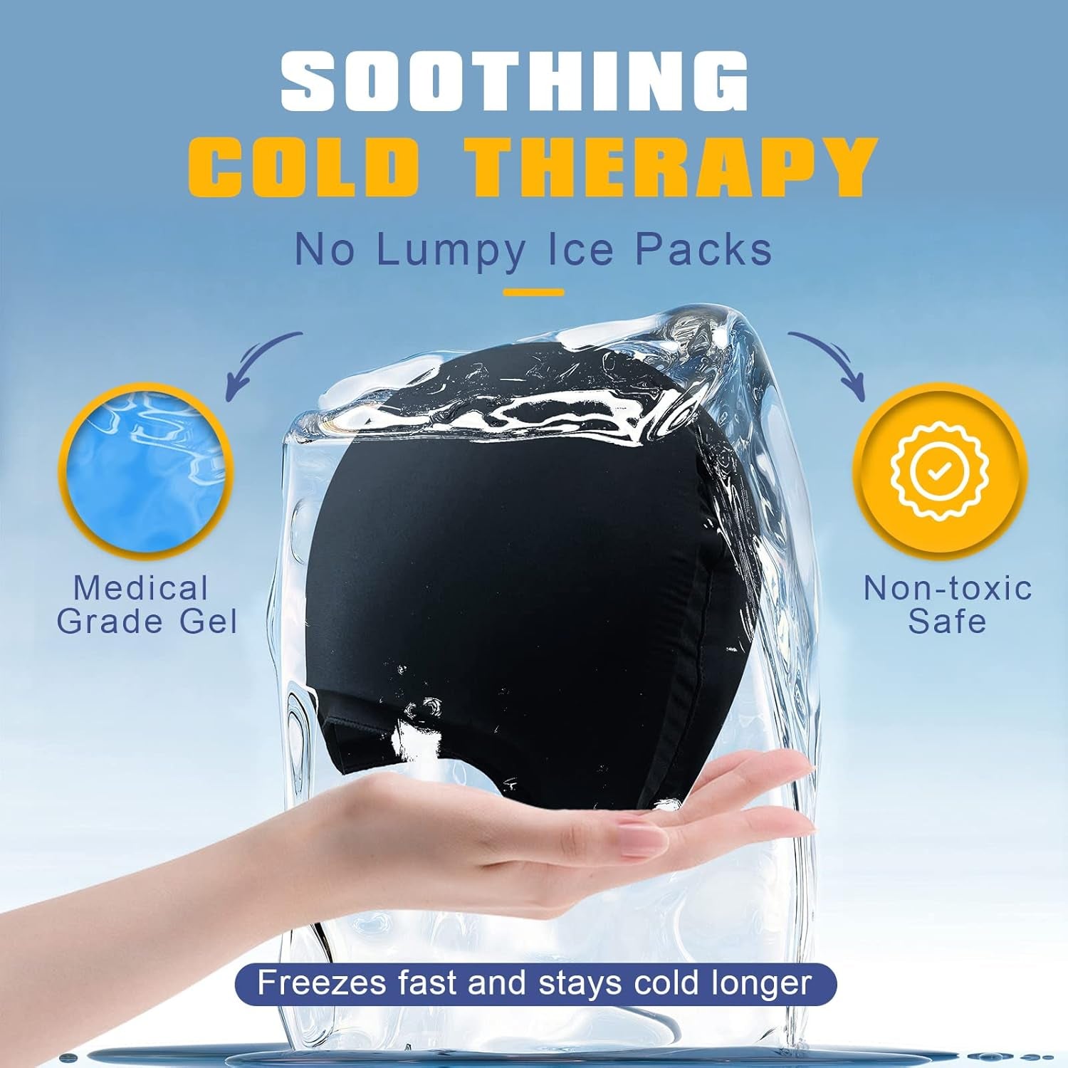 Ultimate Migraine Relief Hat - Reusable Ice Cooling Cap for Stress, Tension & Sinus Pain Relief