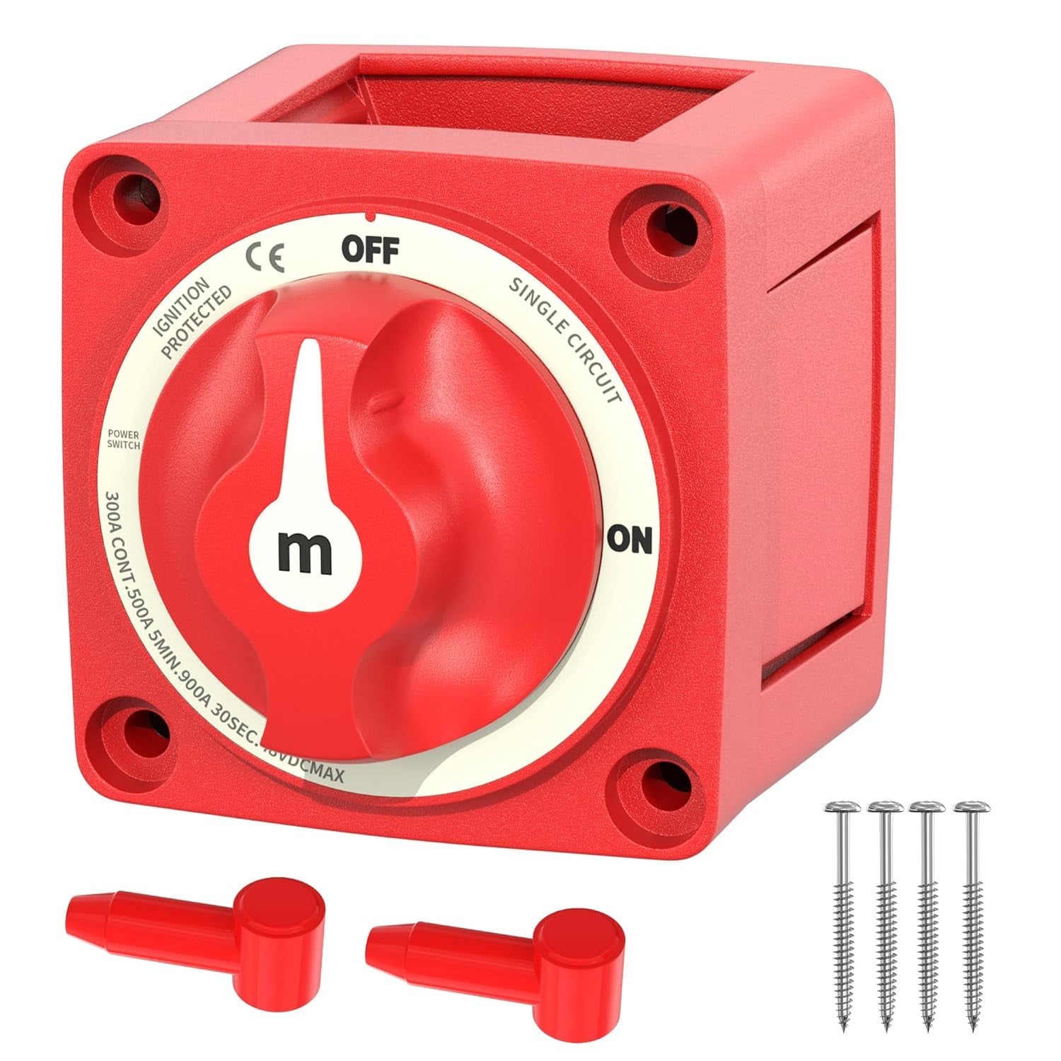 Premium Waterproof Side Post Battery Disconnect Switch with LED Voltmeter Display - Ideal for 12V-48V Cars, RVs, Boats, ATVs, and UTVs