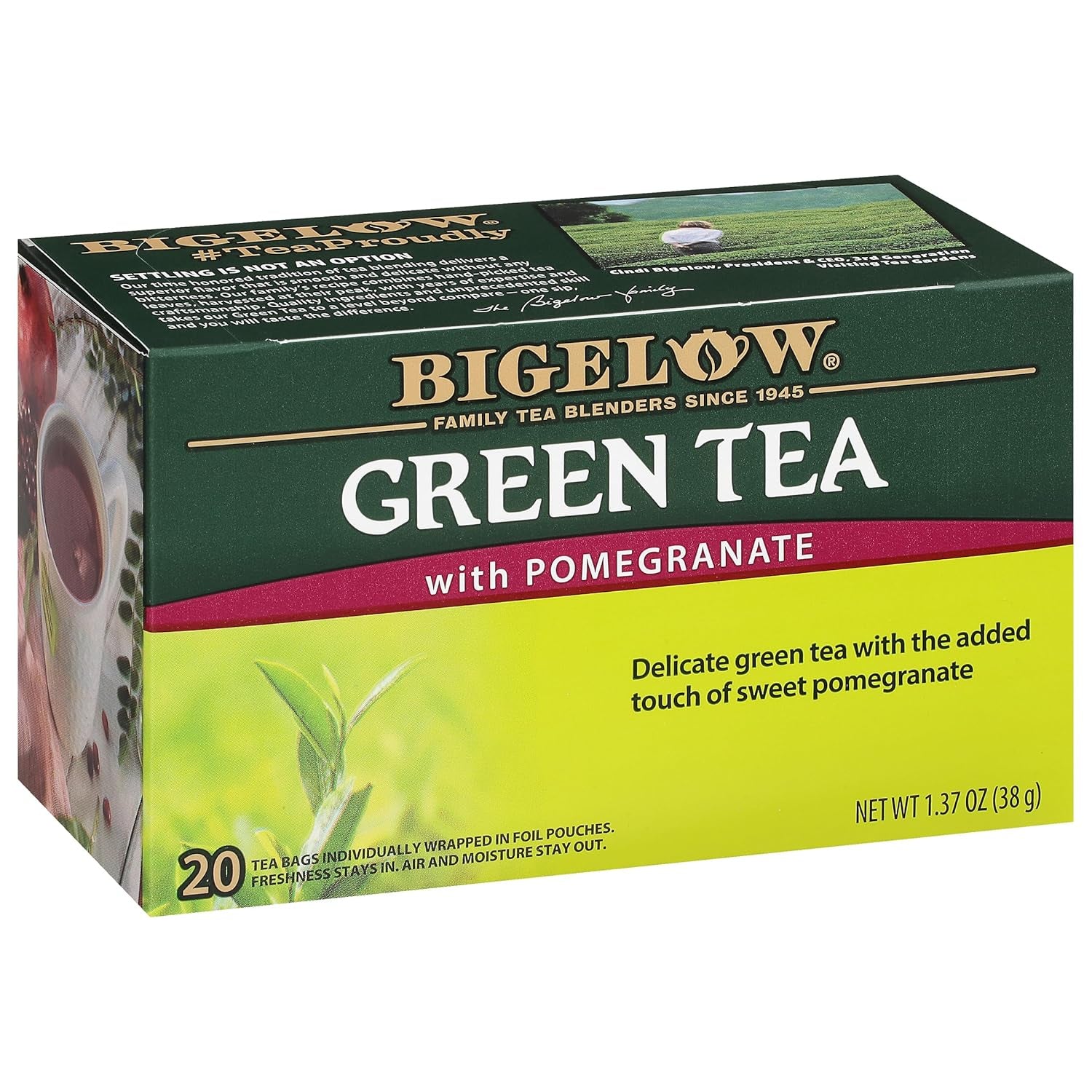 Refreshing Green Tea with Peach - Caffeinated Blend, 20 Count Box (Pack of 6) - 120 Total Tea Bags for a Flavorful Boost!