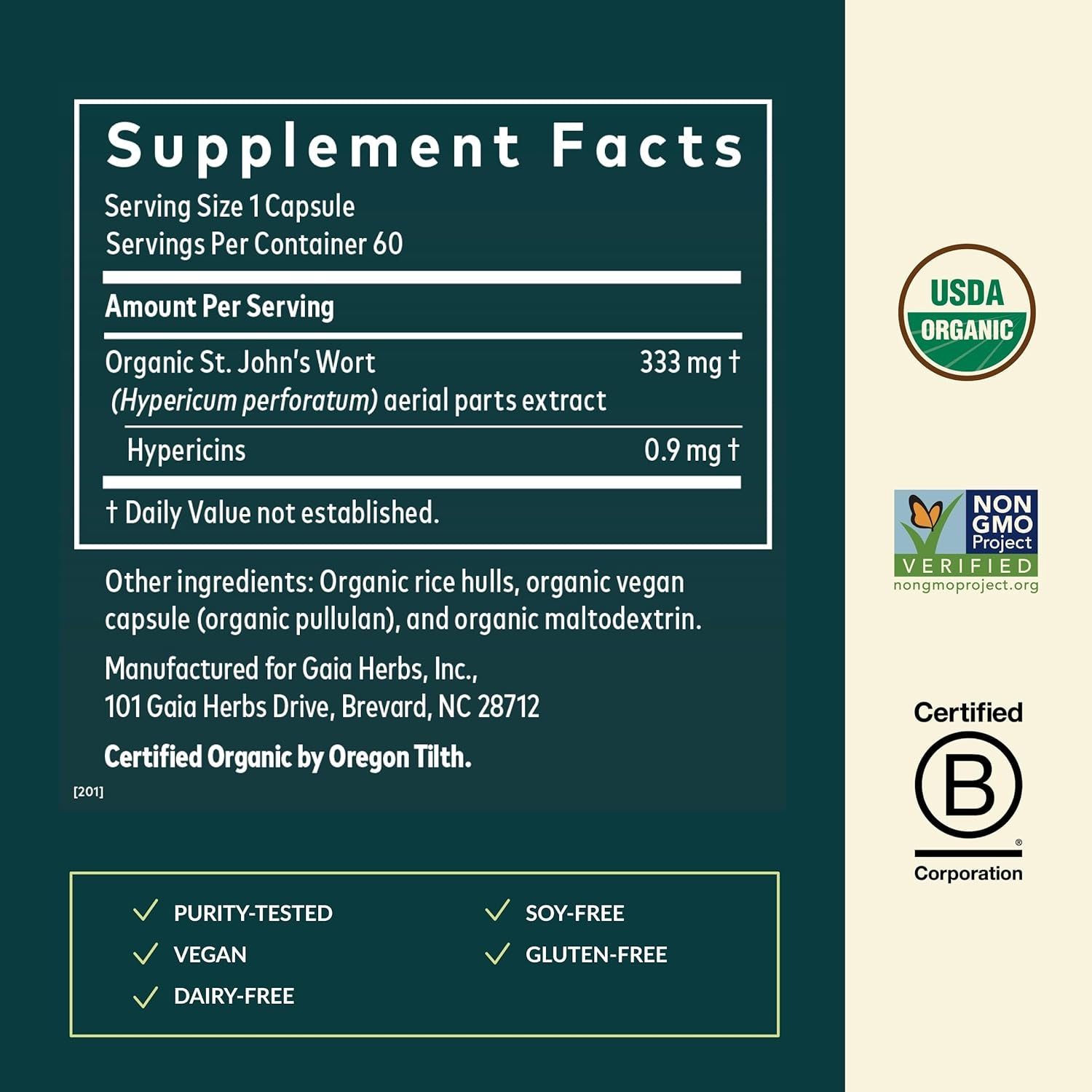 St. John's Wort Stress Relief - 60 Vegan Capsules for Natural Support
