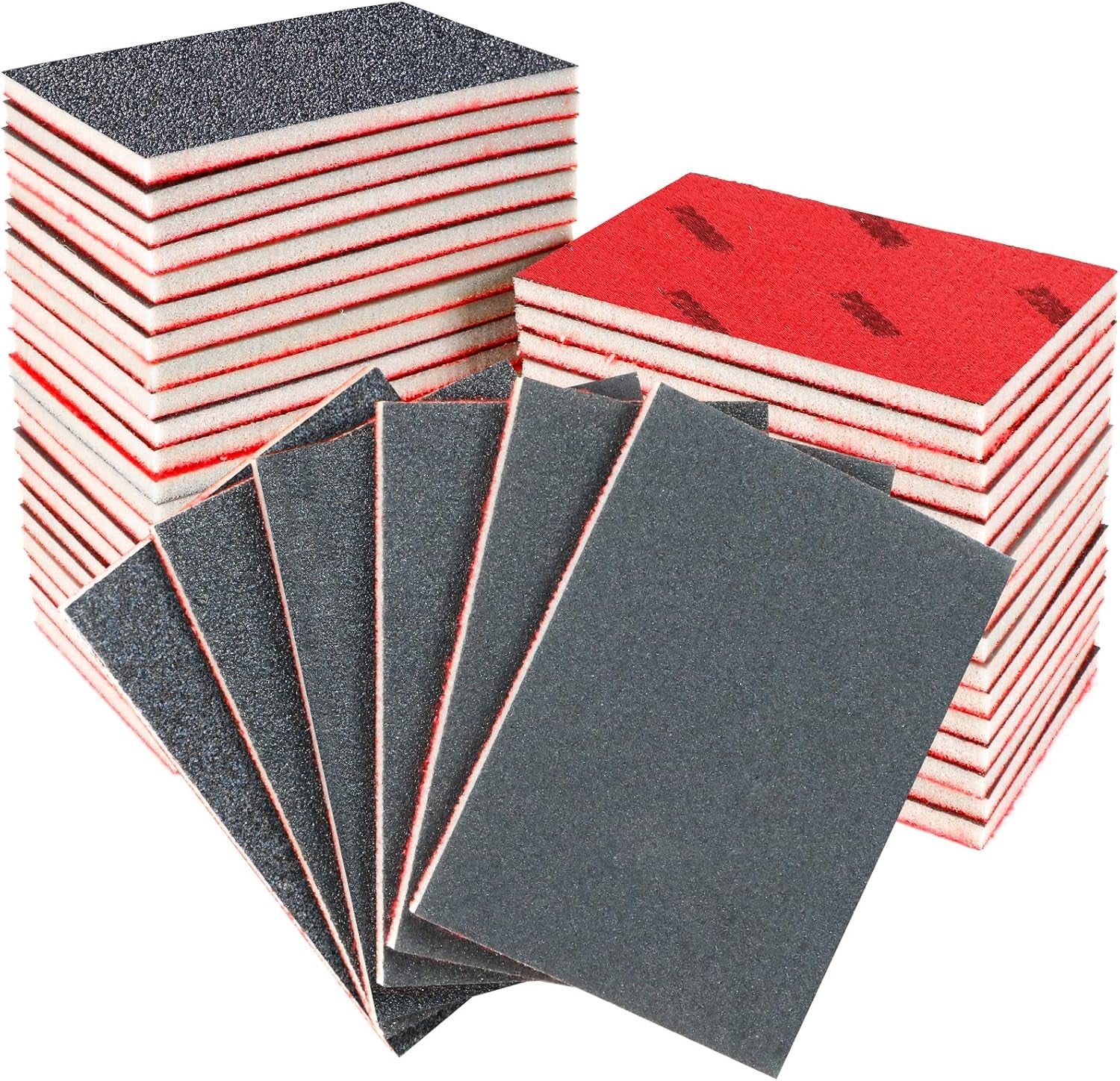 24 Pcs Washable & Reusable Sanding Sponges - 800-1000 Grit for Smooth Finishing on Wood, Metal, Drywall & Glazing