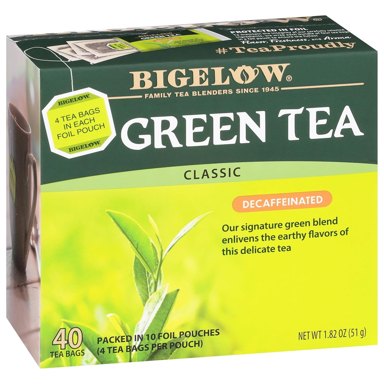 Refreshing Green Tea with Peach - Caffeinated Blend, 20 Count Box (Pack of 6) - 120 Total Tea Bags for a Flavorful Boost!
