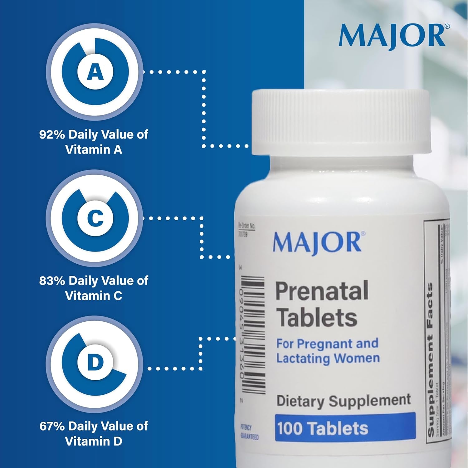 Essential Prenatal Tablets for Expecting and Nursing Moms - 100 Count Dietary Supplement